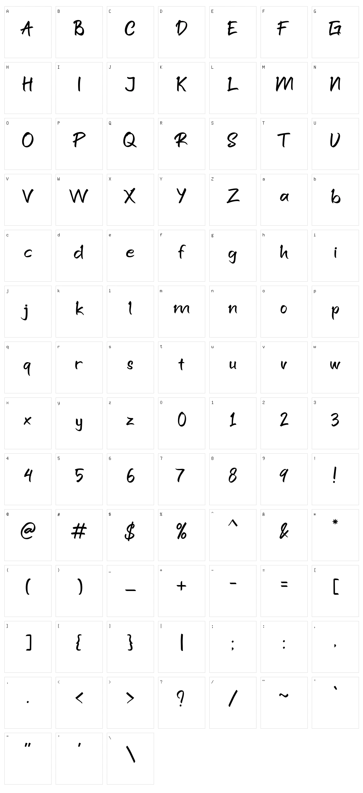 Santuy Character Set