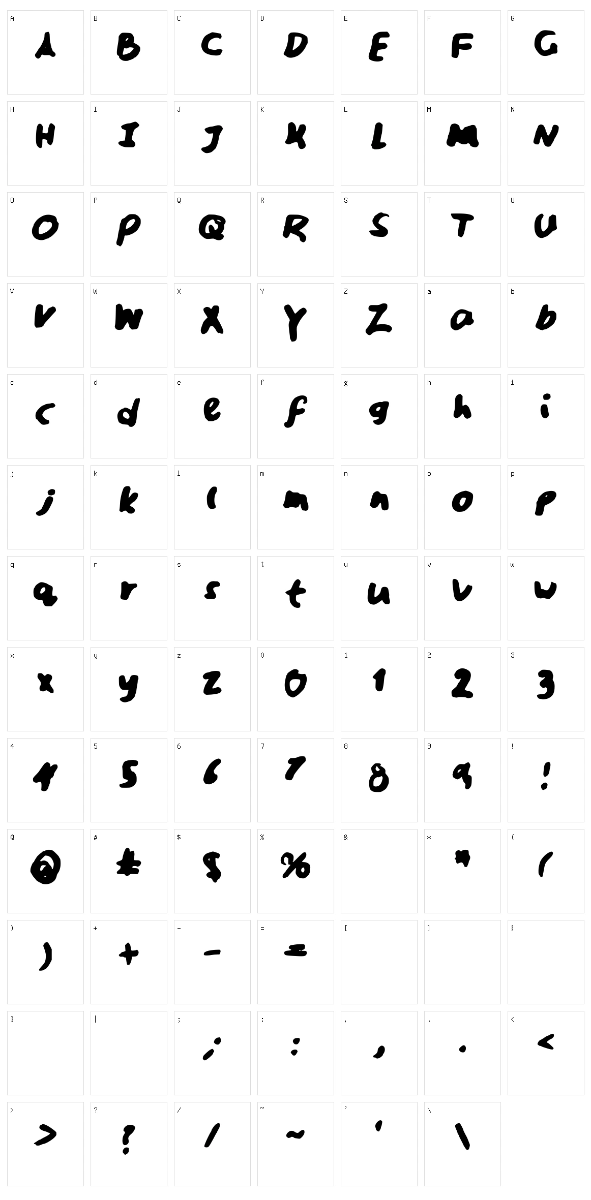 Sarcastica Character Set