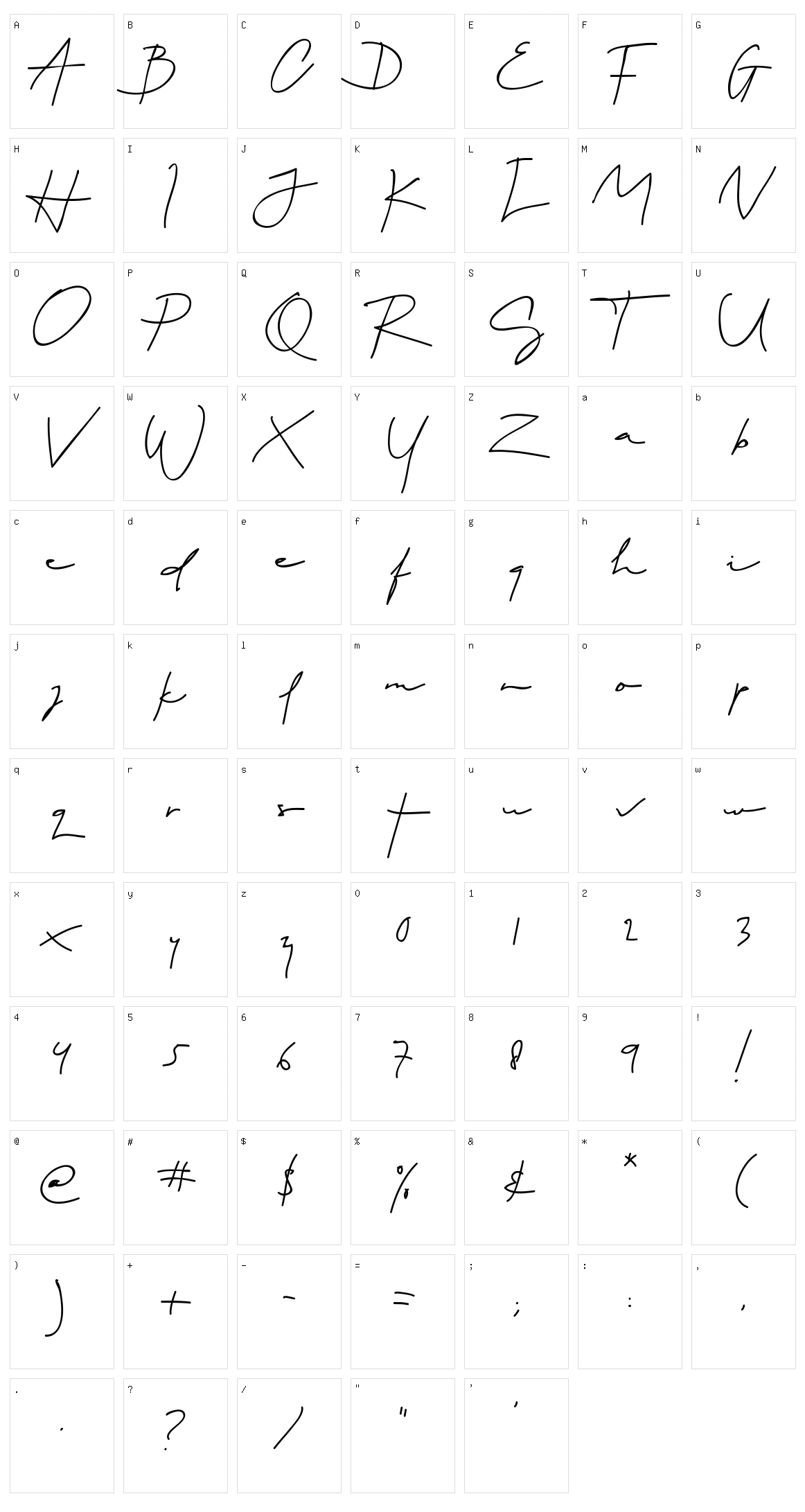 Sartono Character Set