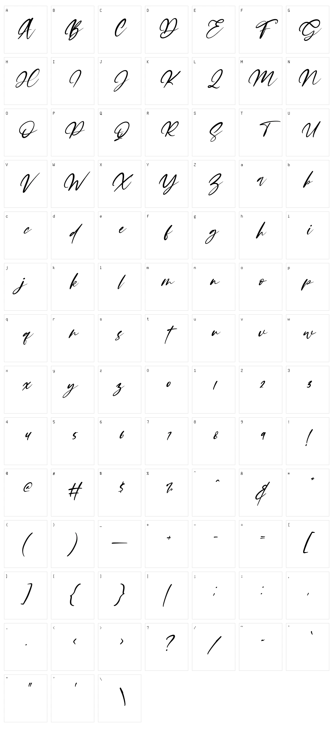Satisfield Character Set