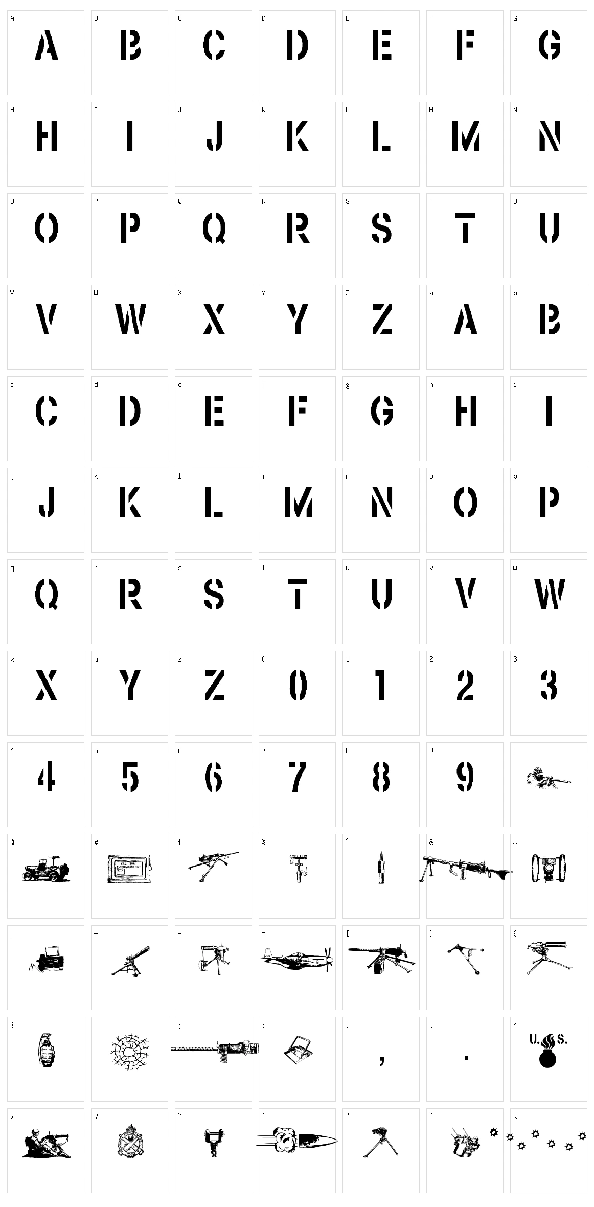 Browning Character Set