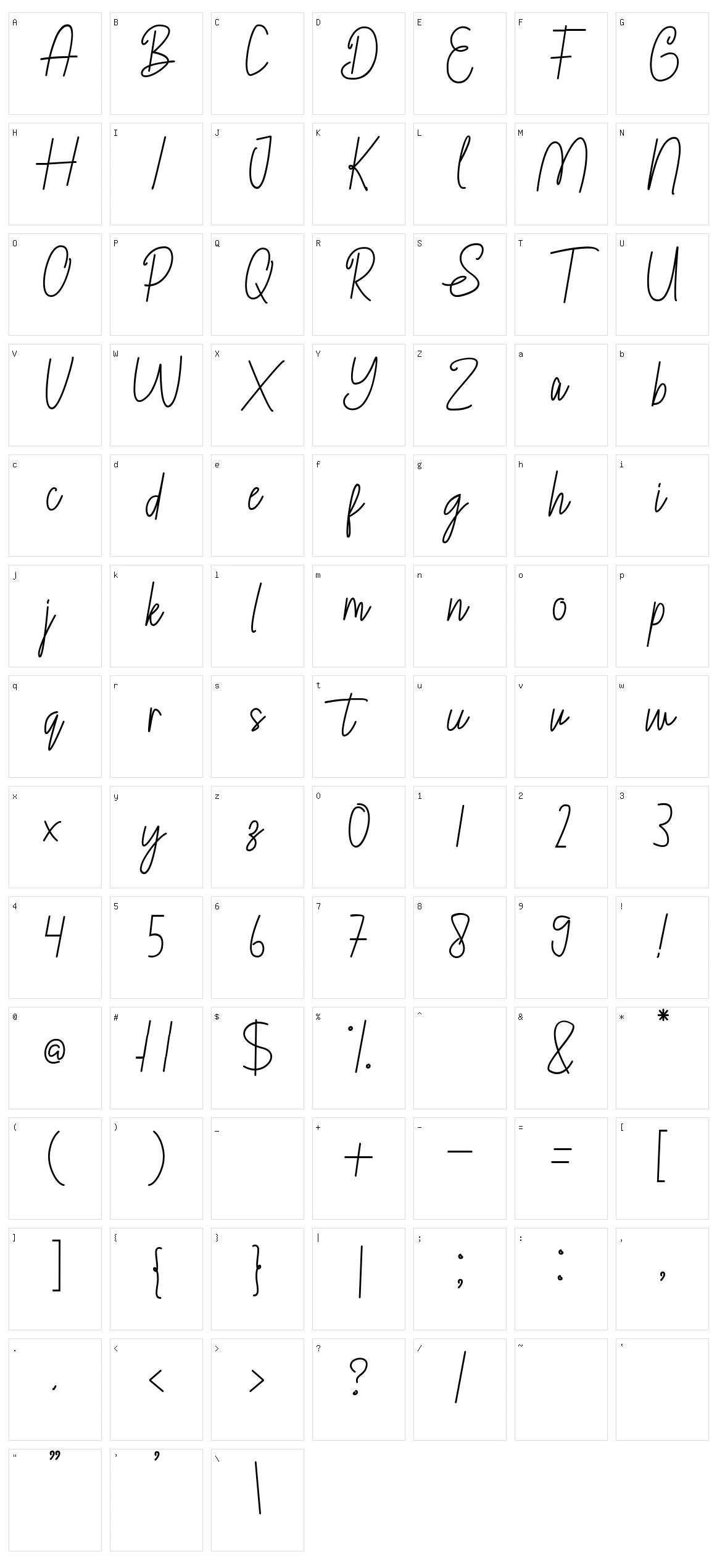Satnight Signature Character Set