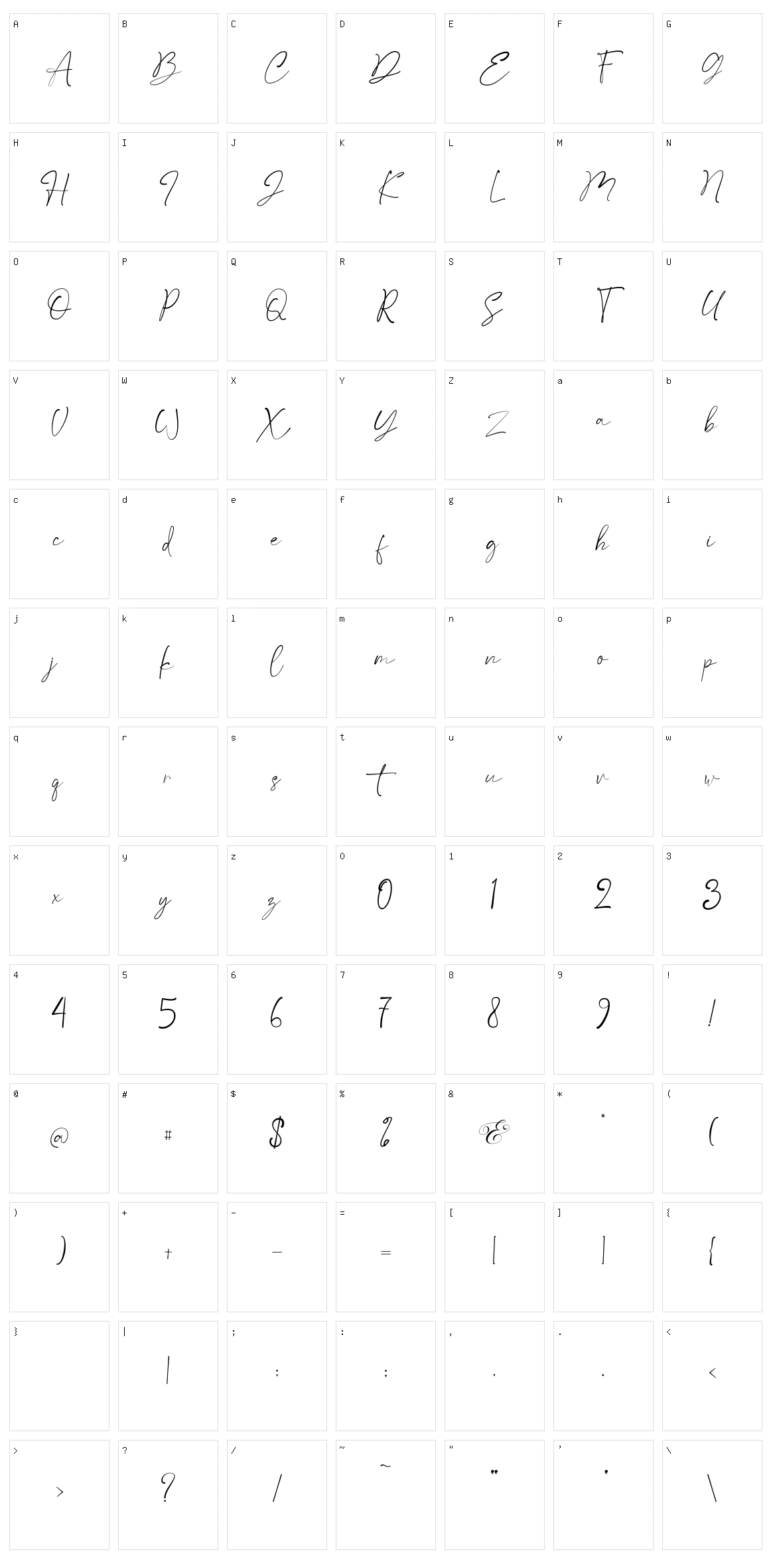 Satteck Character Set
