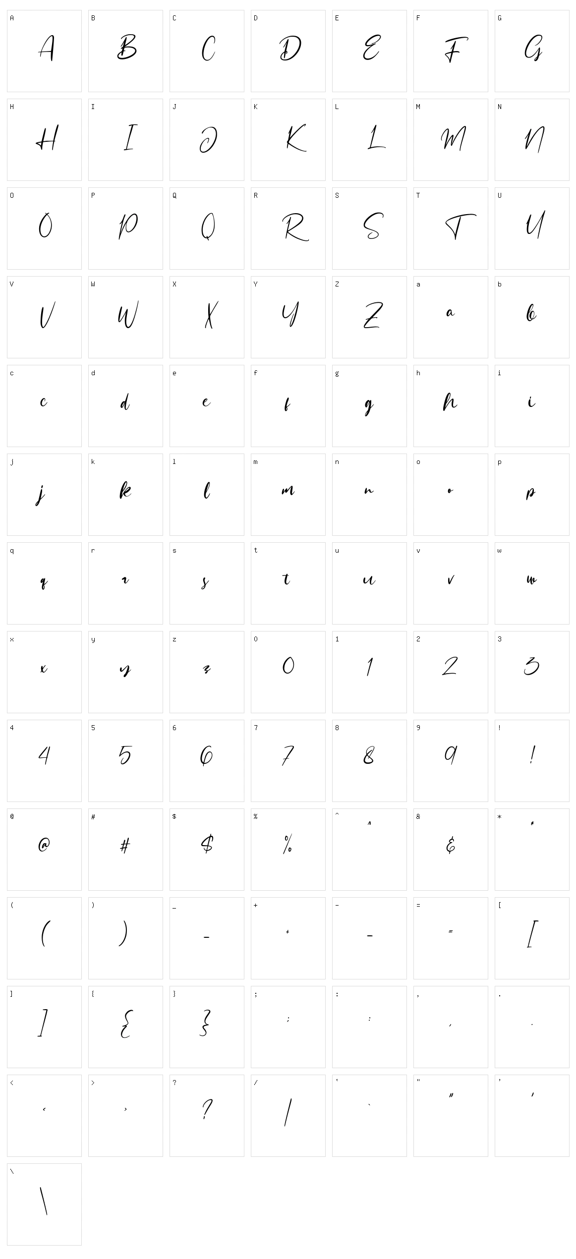 Sattersoon Character Set