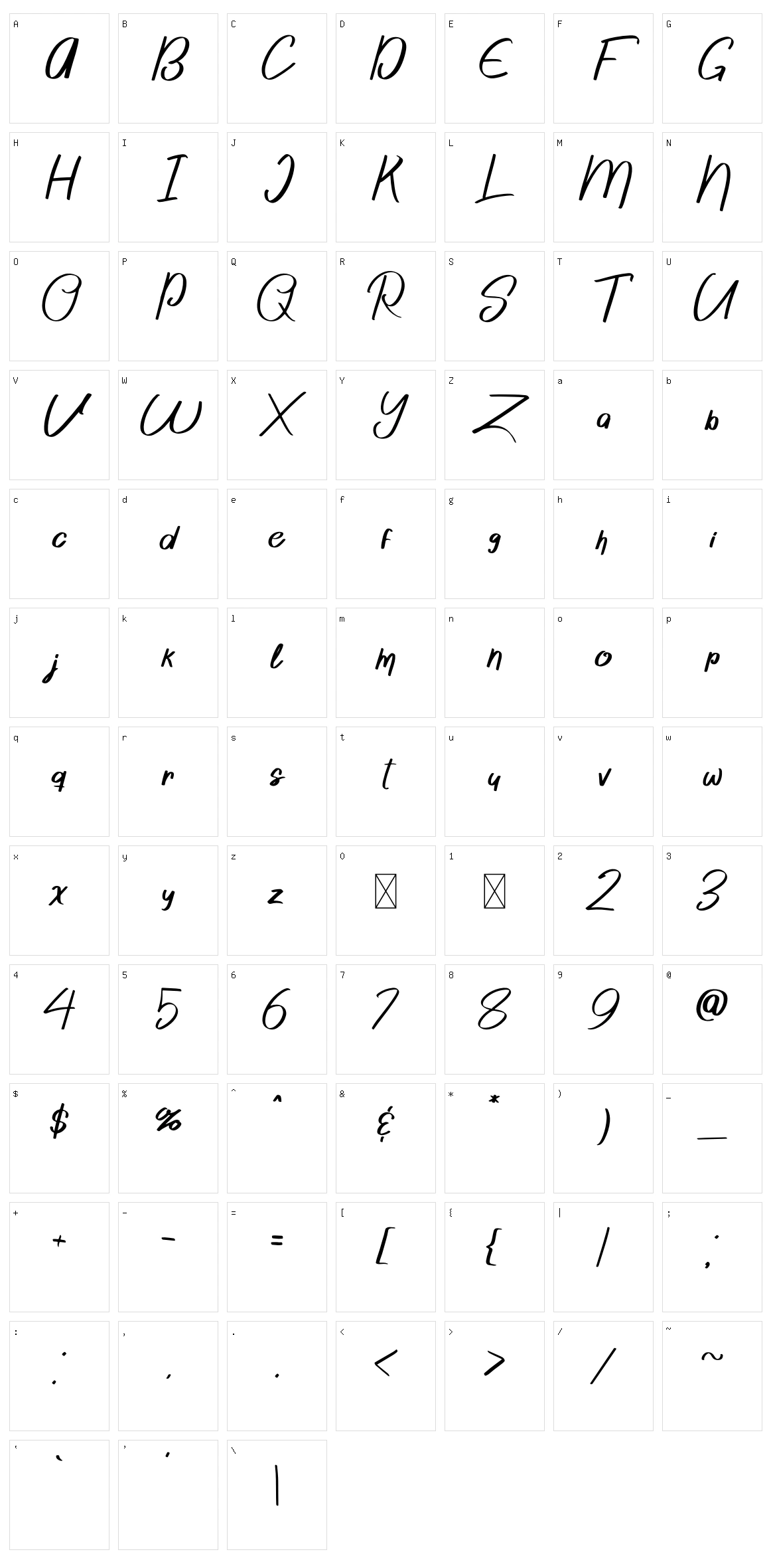 Sattori Character Set