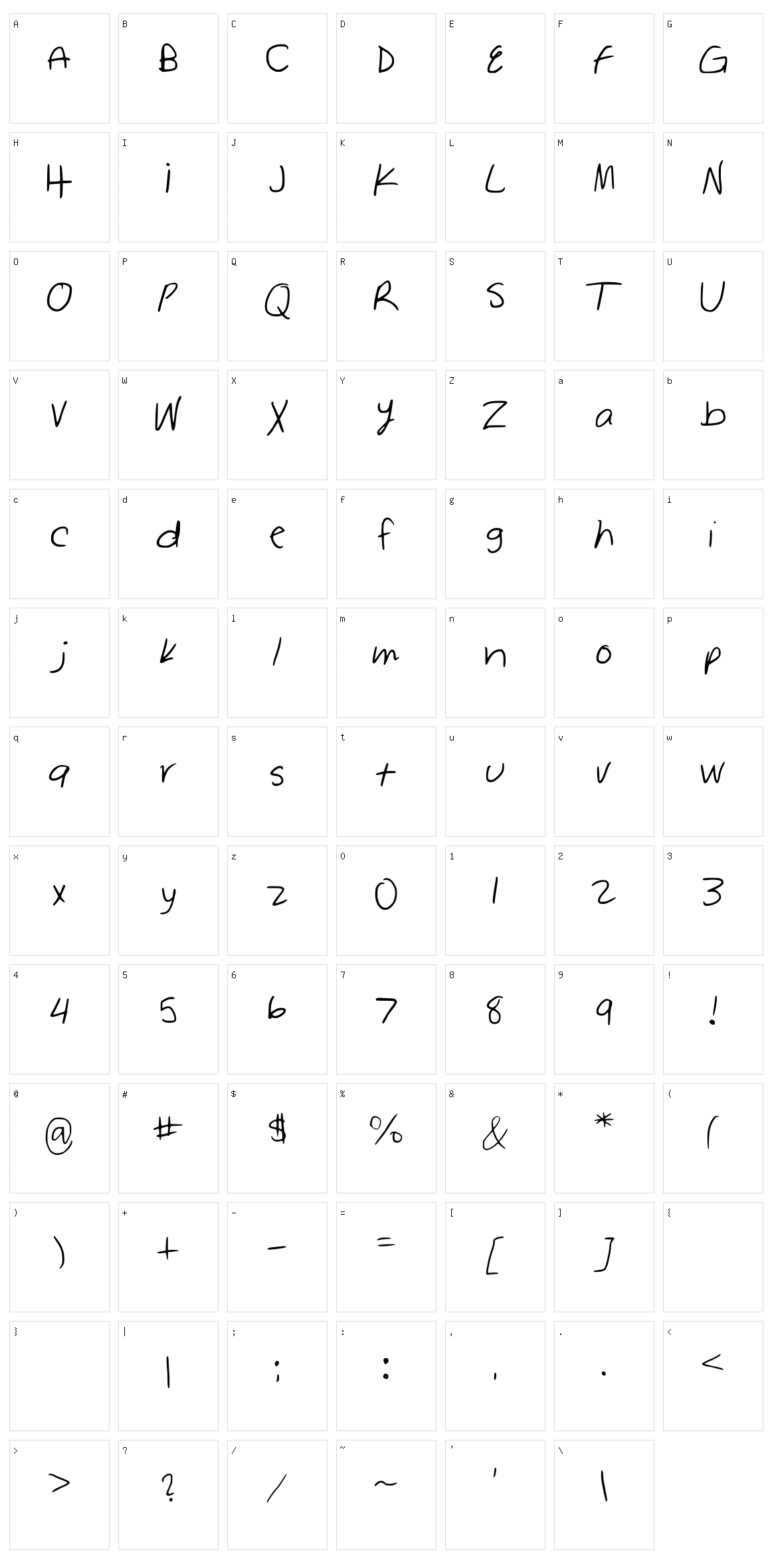Sawas Hand Character Set
