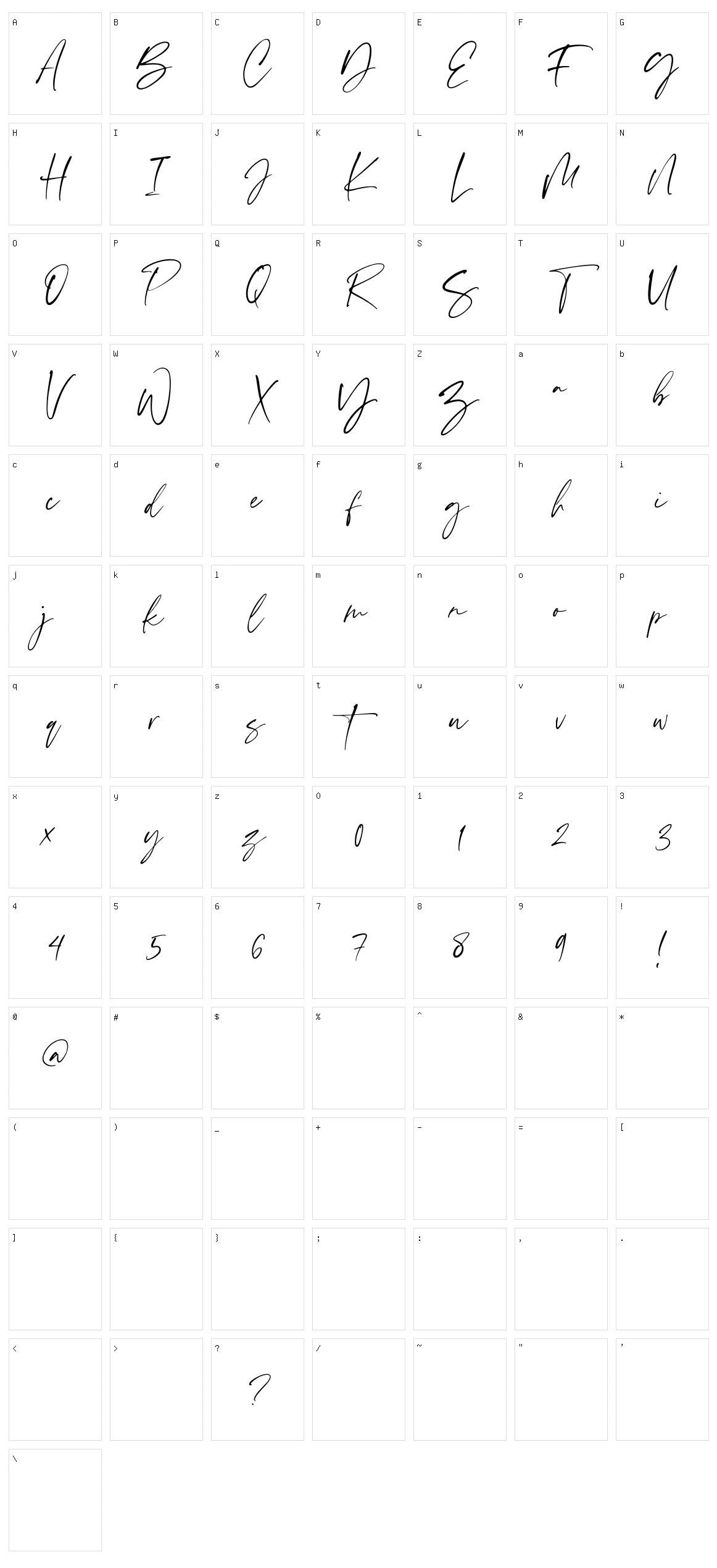 Scatter Ink Character Set