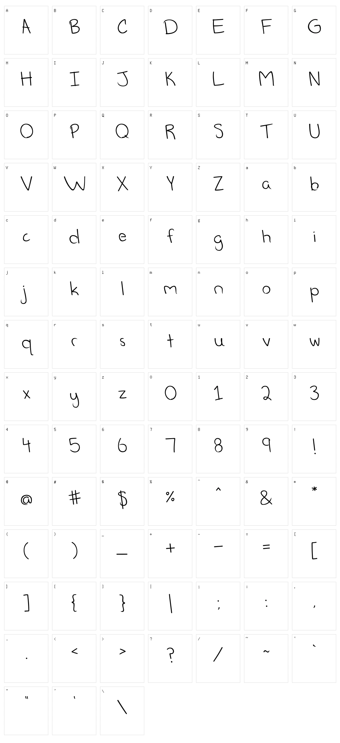 Schmitacular Character Set