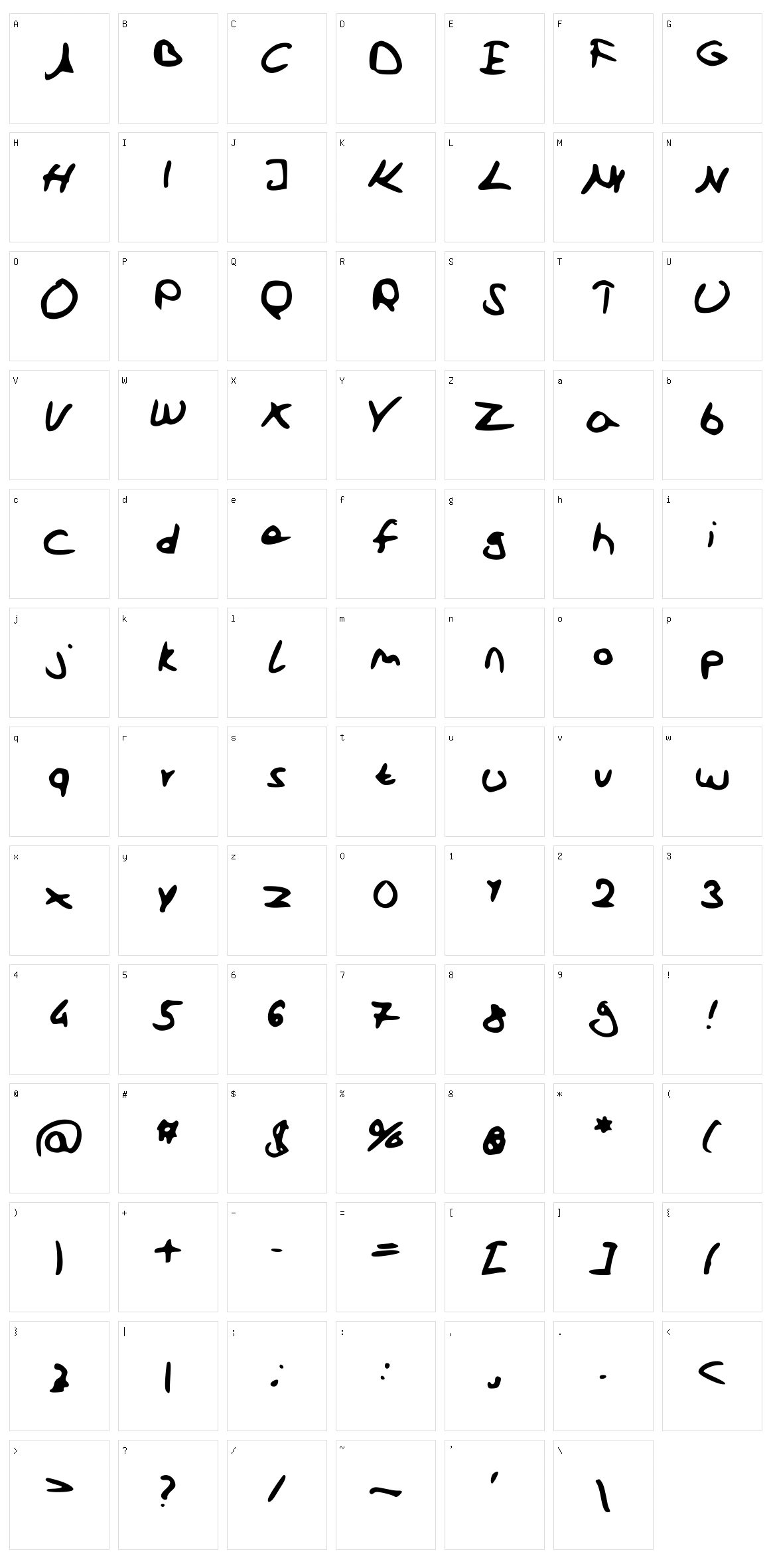 School Font Character Set