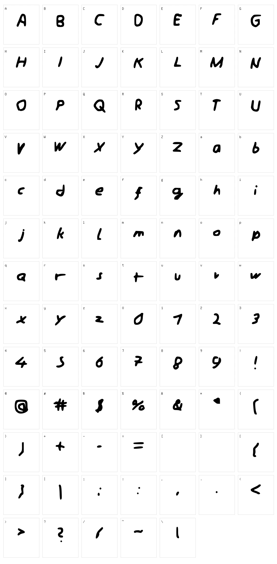 Schreibii Character Set