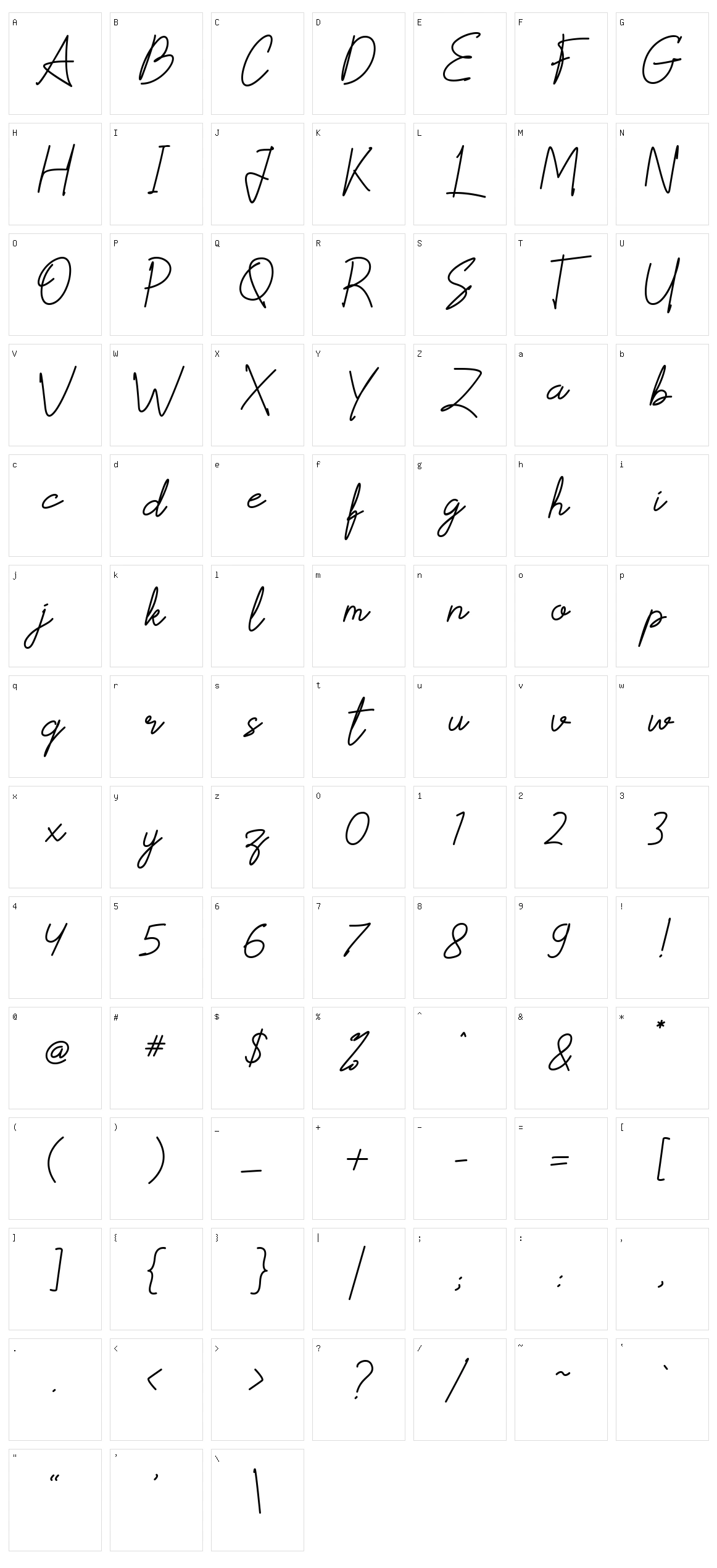 Scoutline Character Set