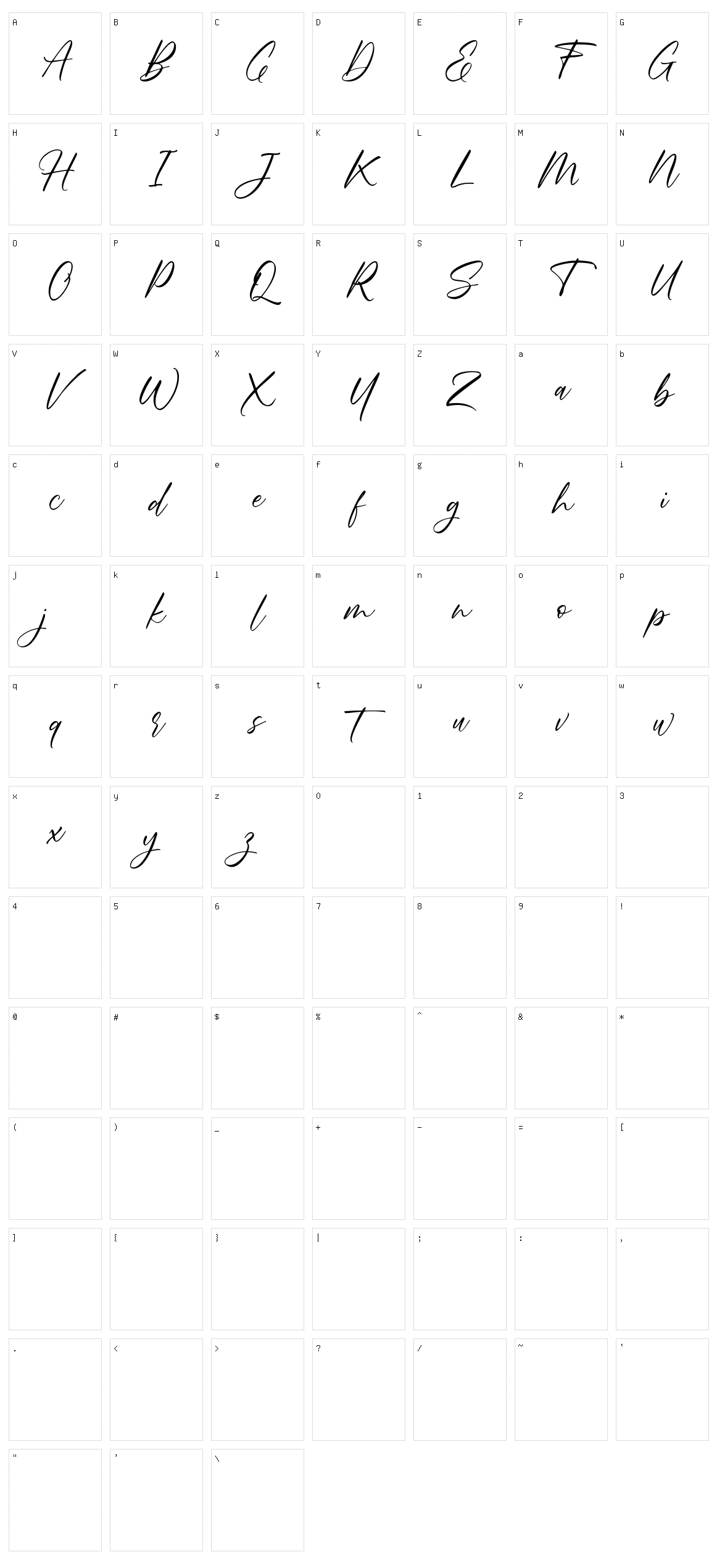 Scribling Character Set