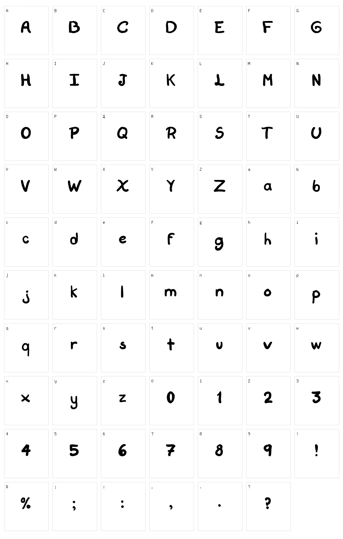 Script Soft Character Set