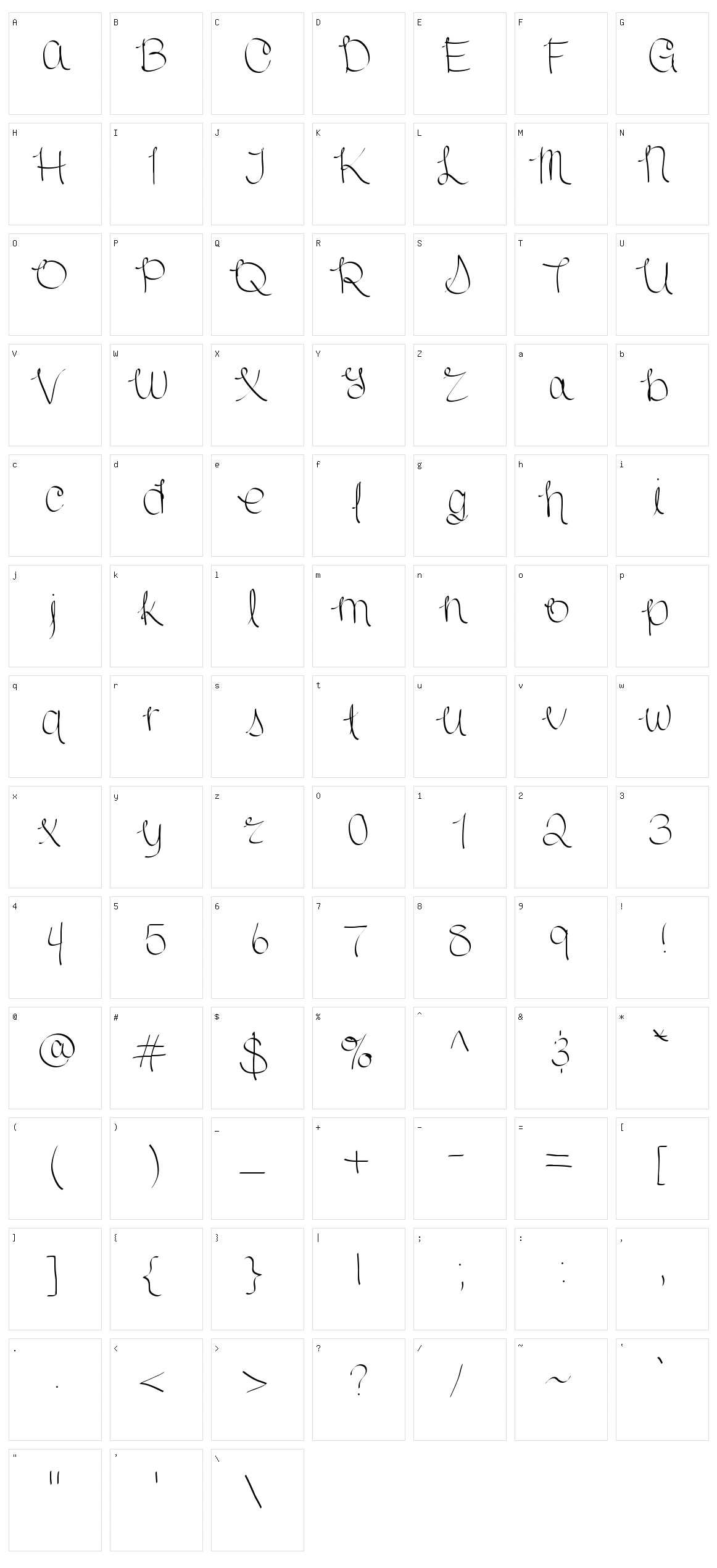 Scriptish Character Set