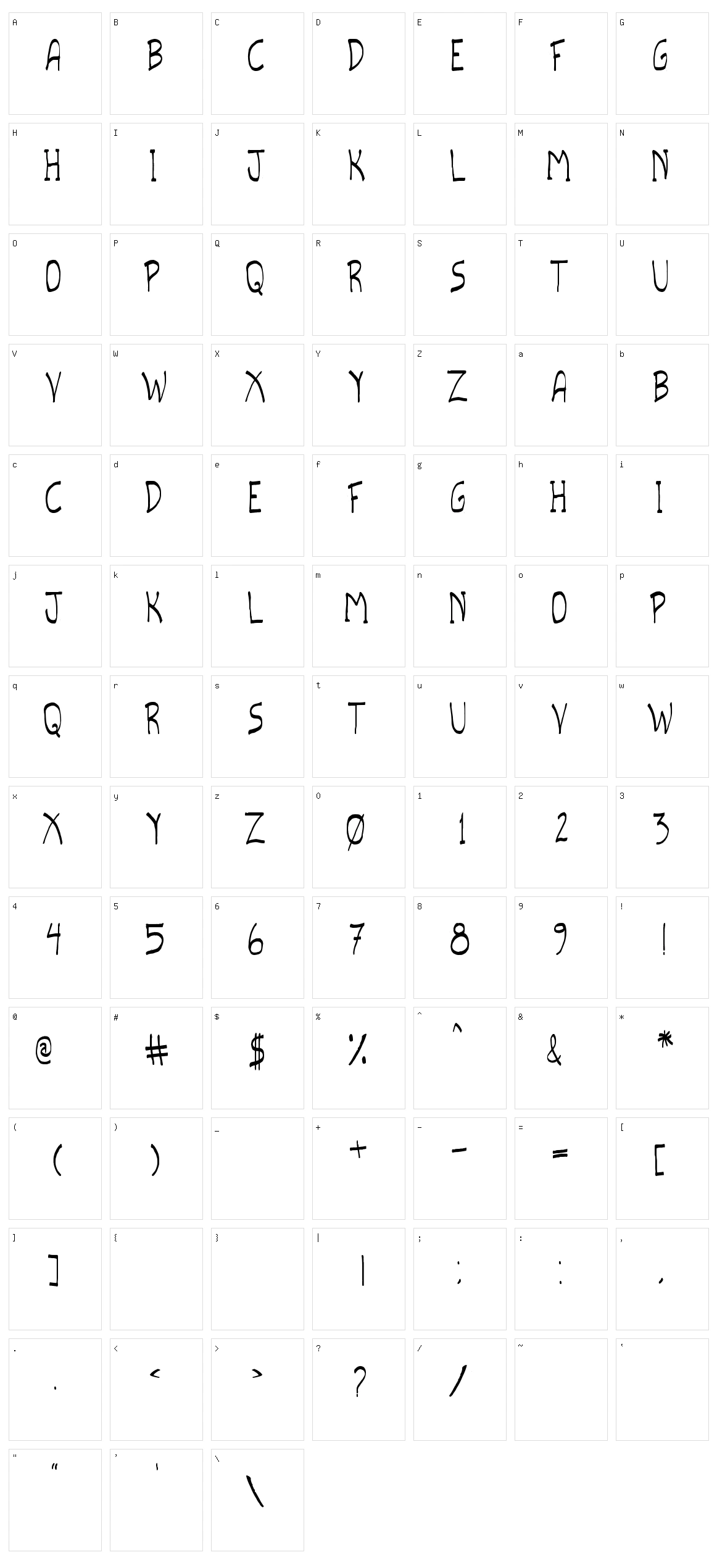 Scripto TFB Character Set