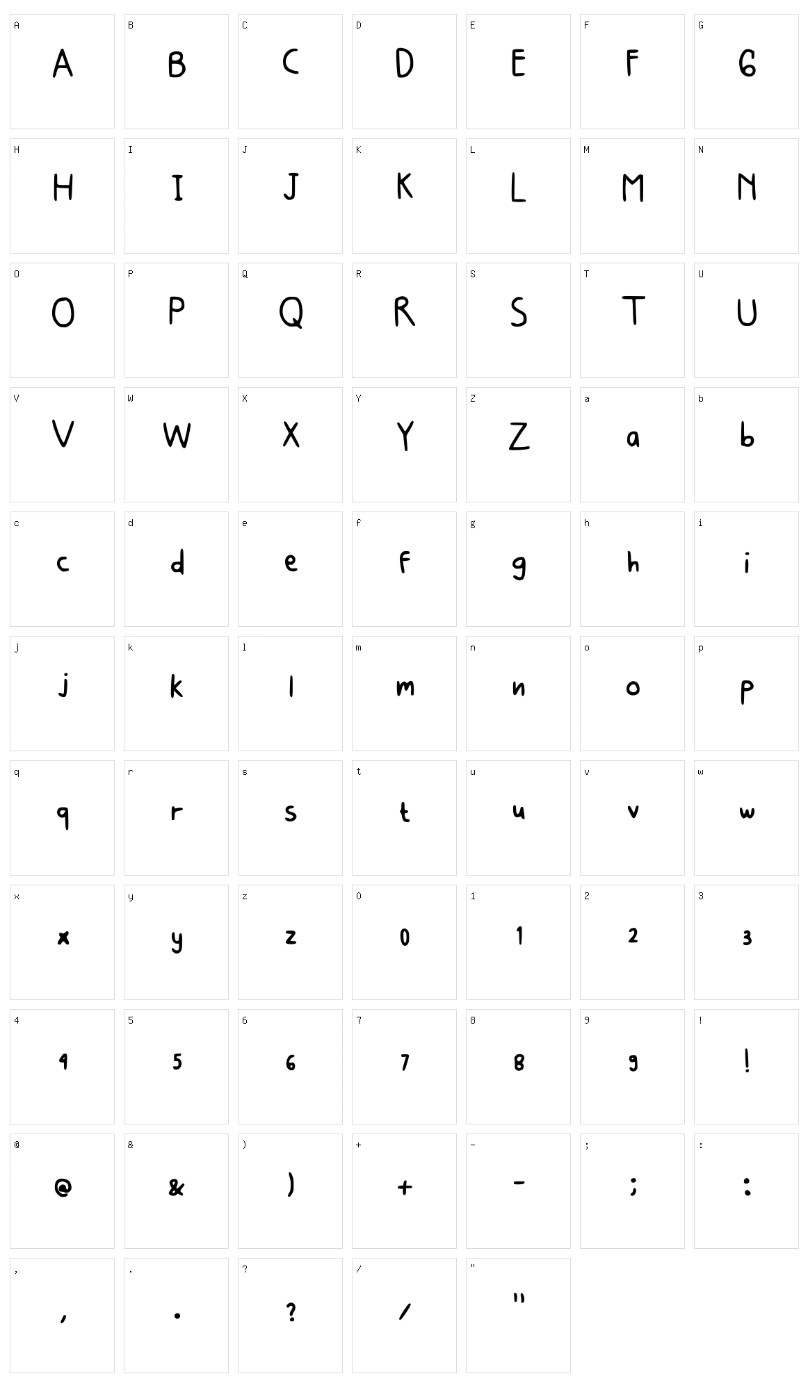 Seblak Character Set