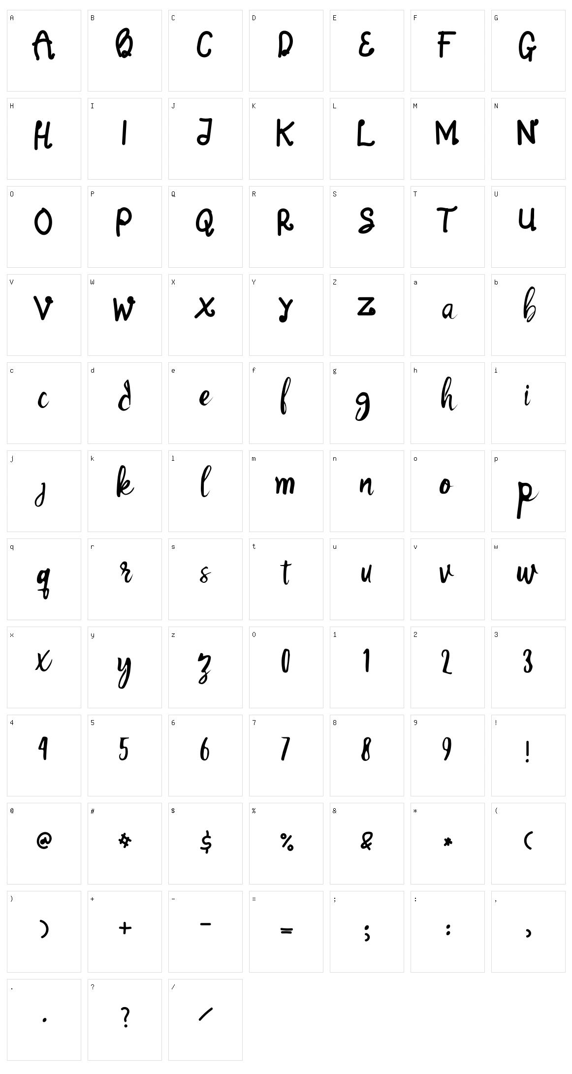 Selendang Character Set