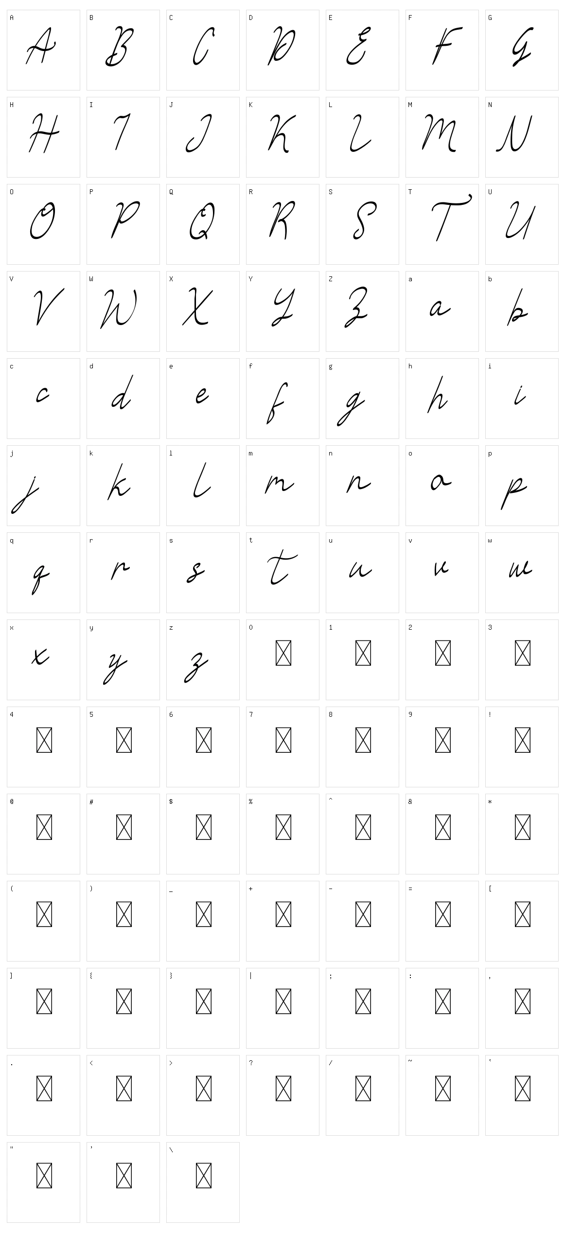 Sellby Ridge Character Set
