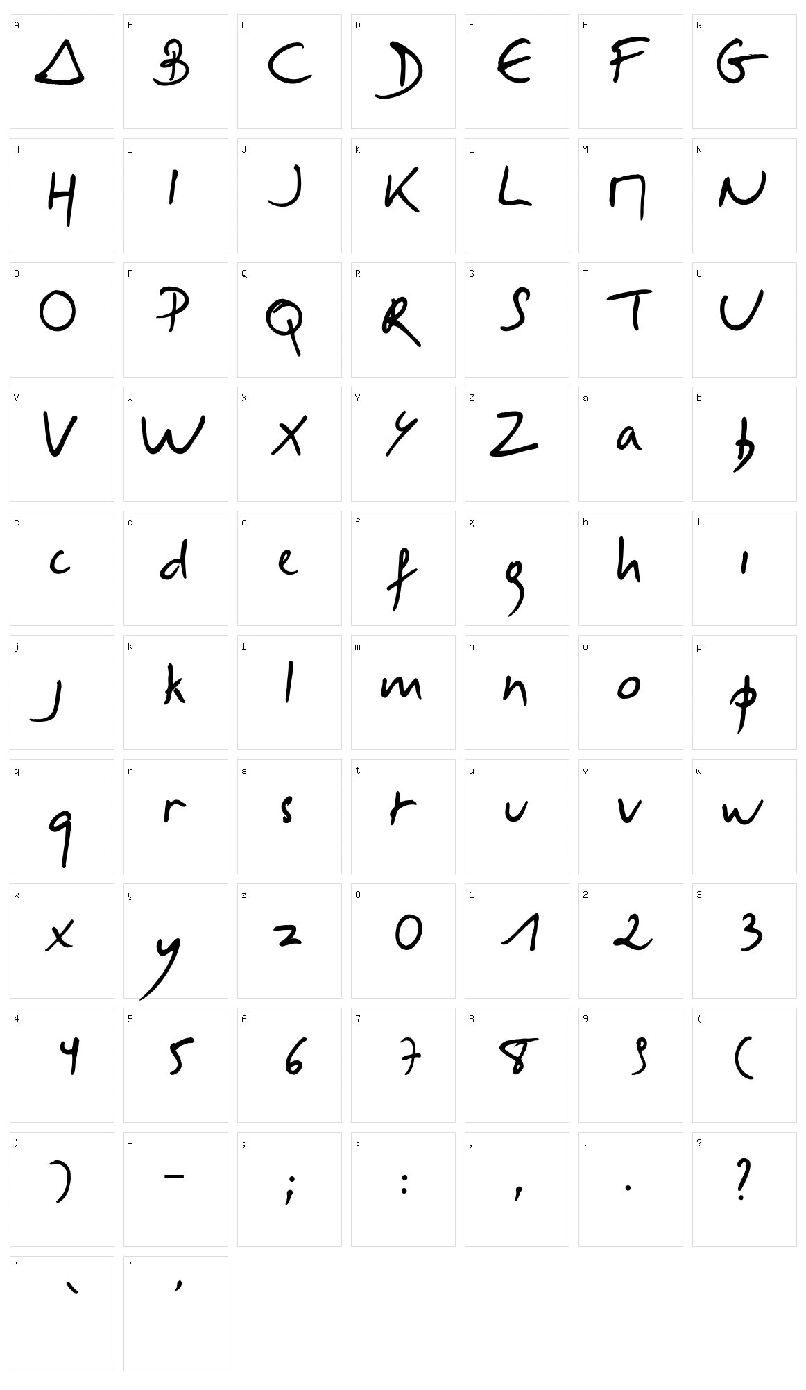 Selus Character Set