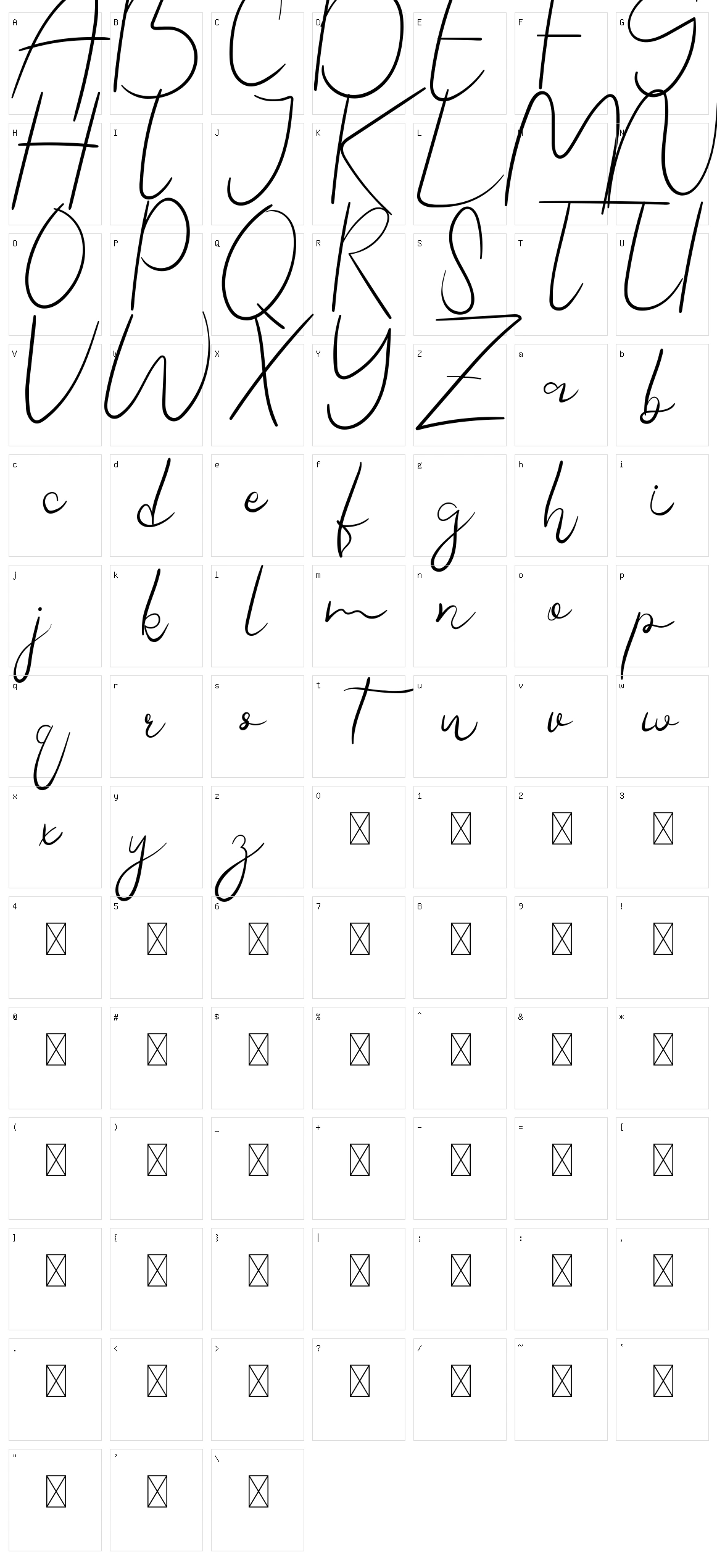 Semiora Character Set