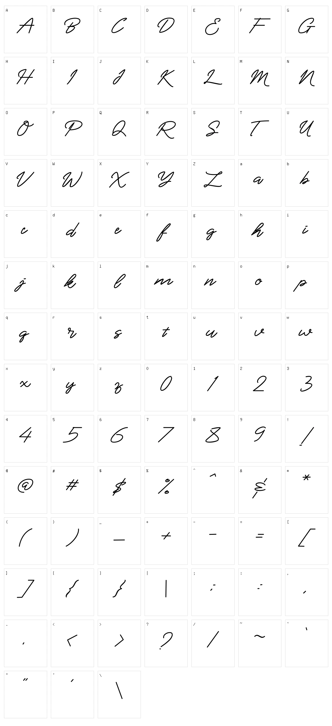 Semirang Character Set