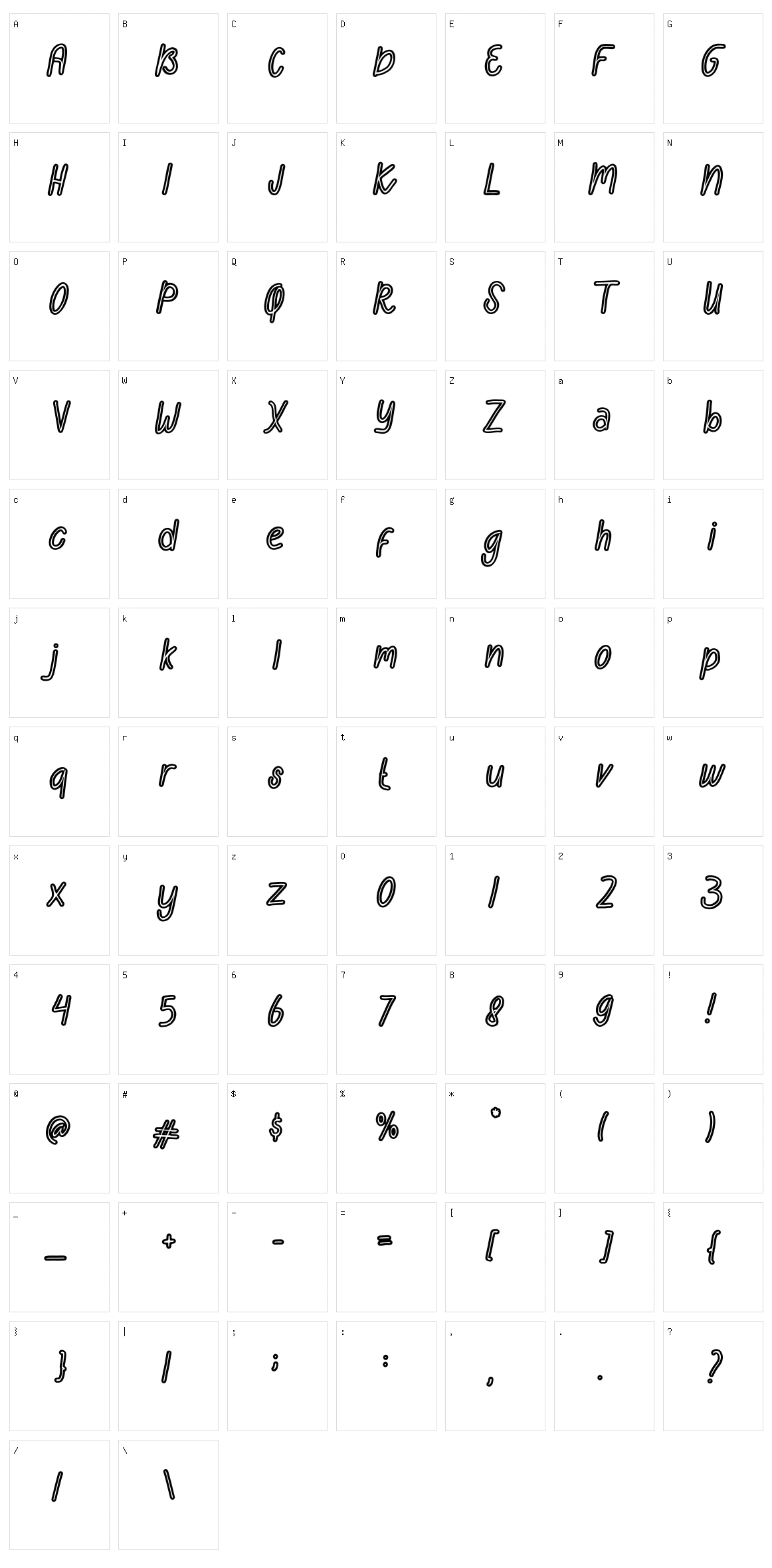 Semongko Character Set
