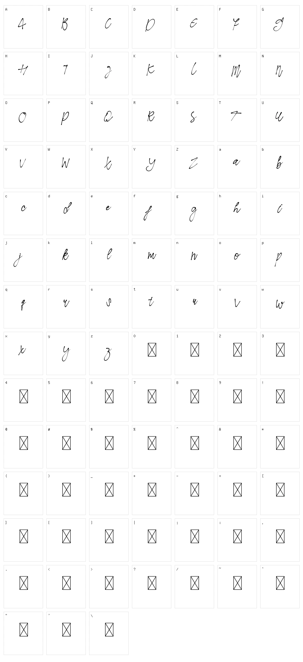 Sendayu Character Set