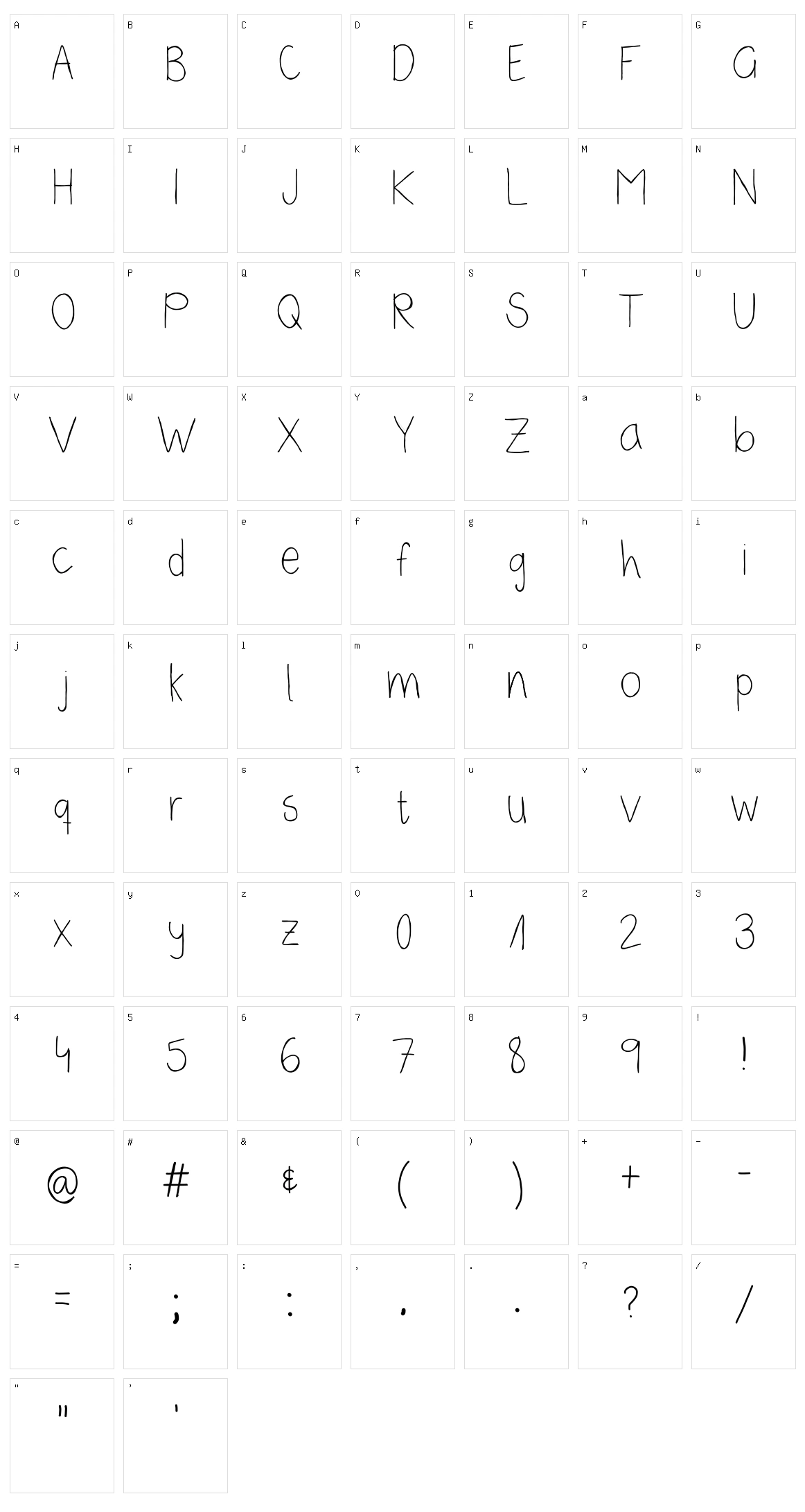 Seneca Character Set
