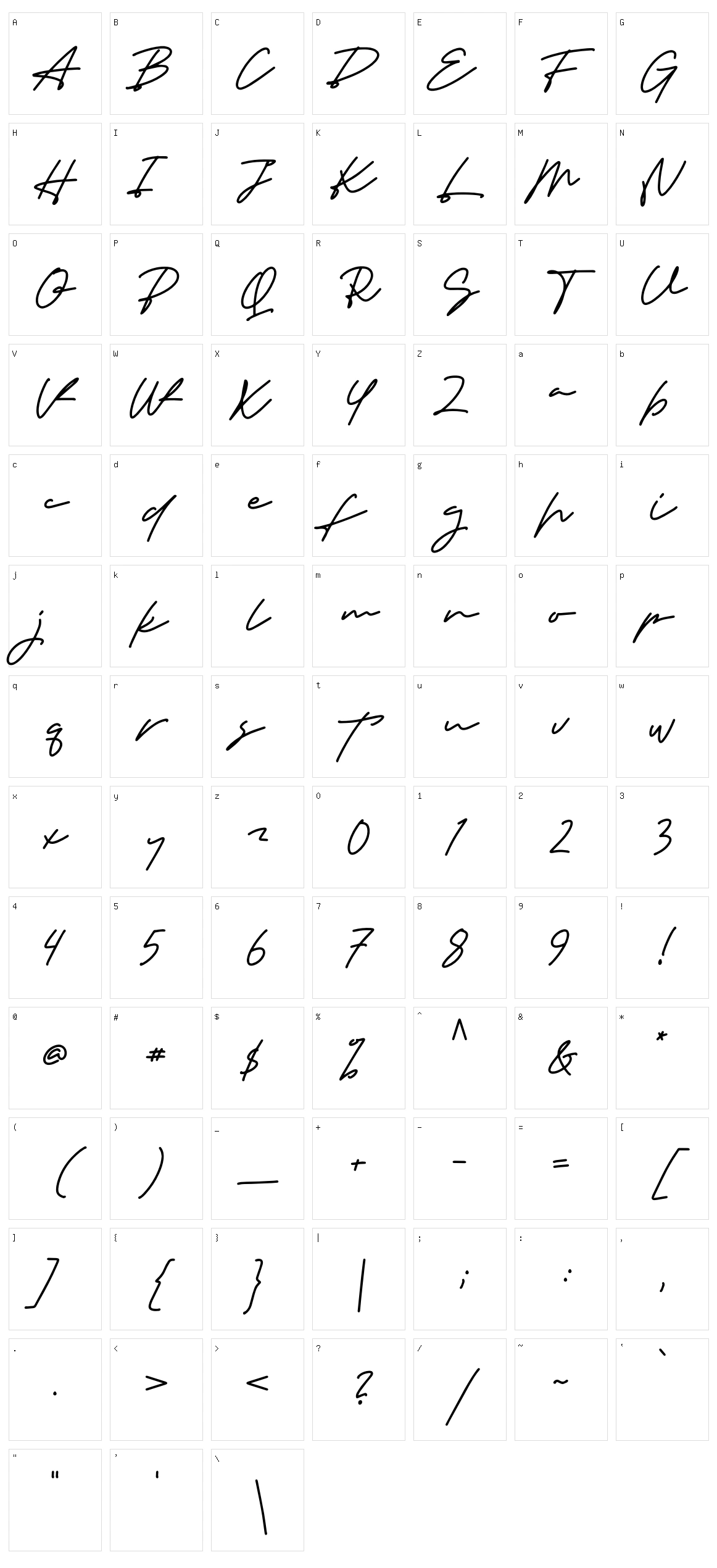 Senja Character Set