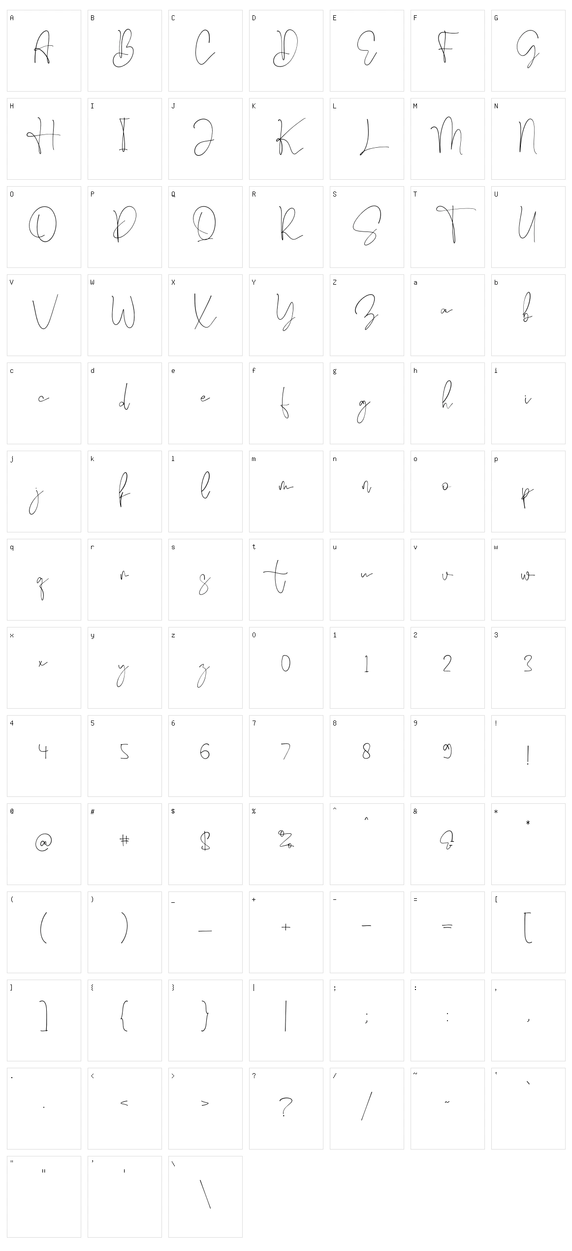 Senja Character Set