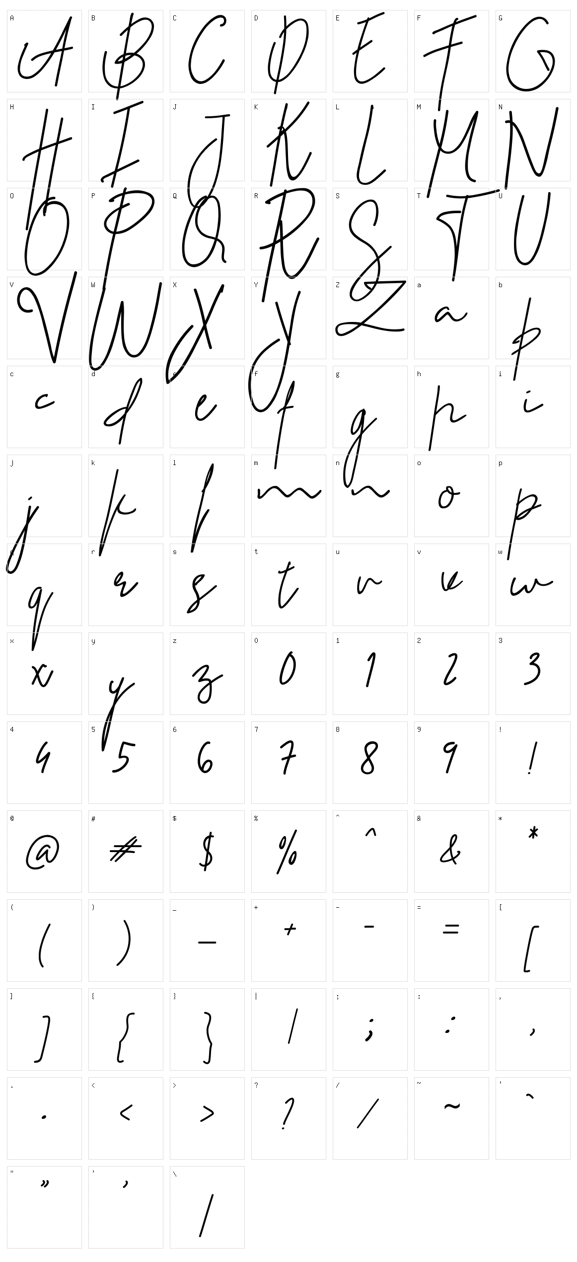 Senorita Character Set