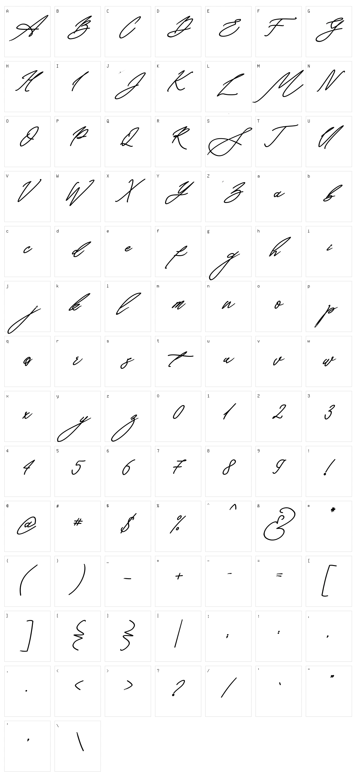 Seoul Script Character Set