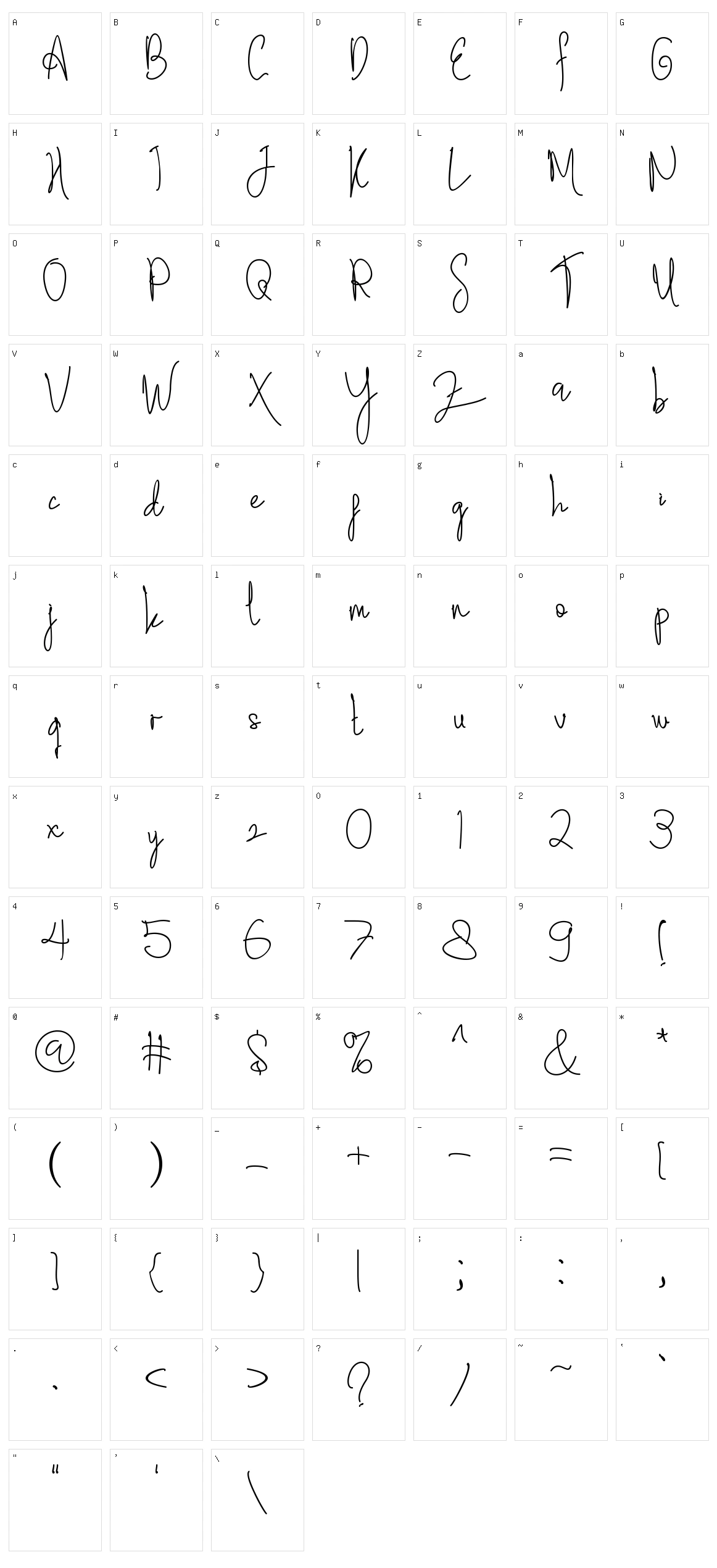 Sephia Signature Character Set