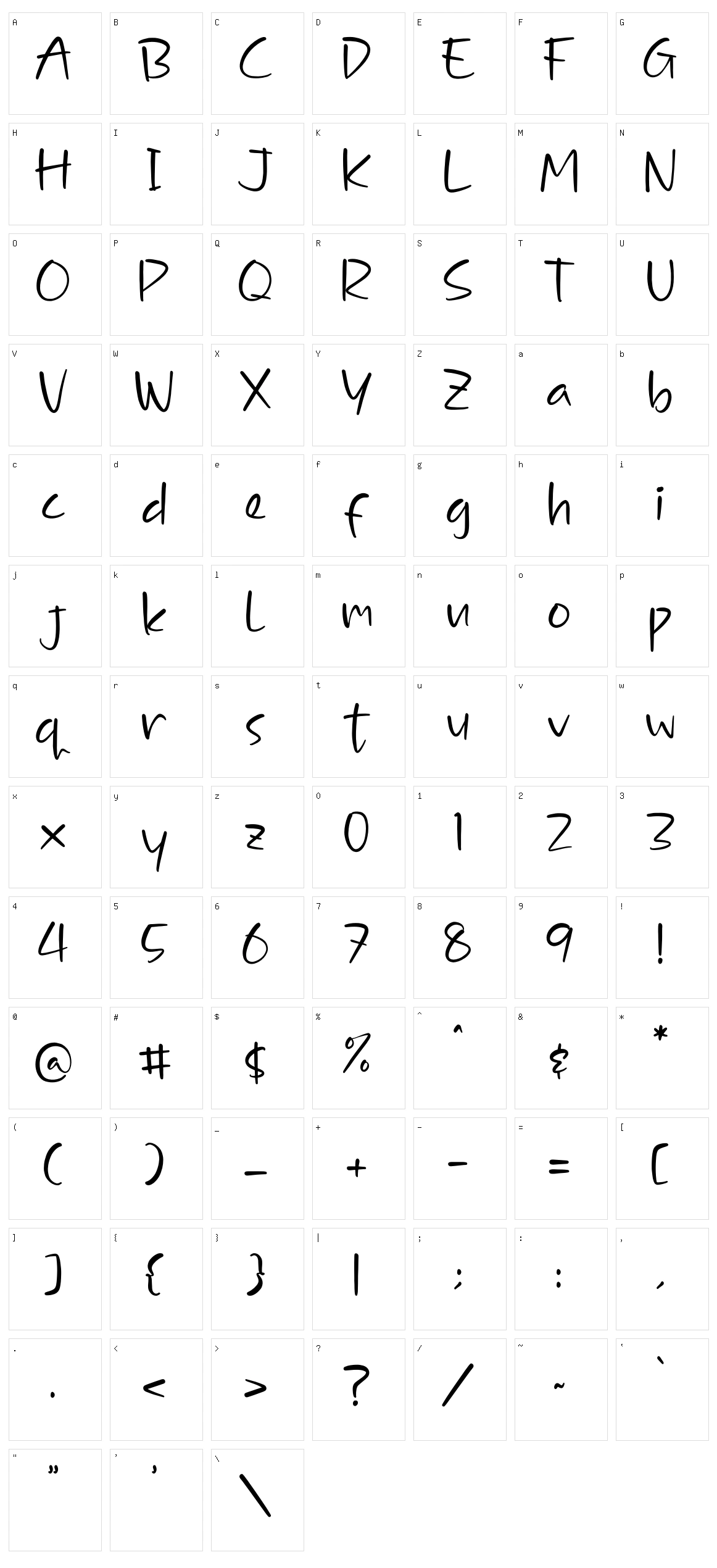 Sequel Character Set