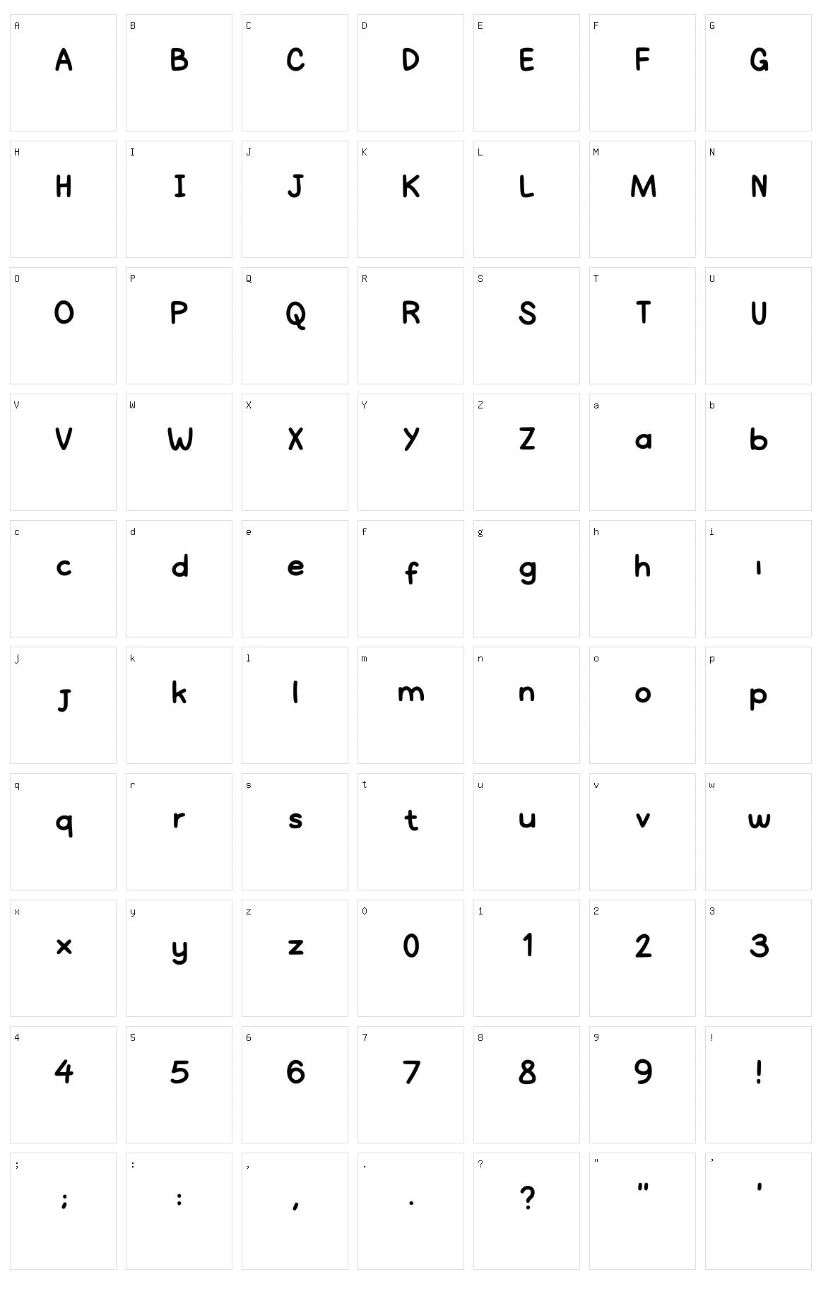 Seratan Alit Character Set