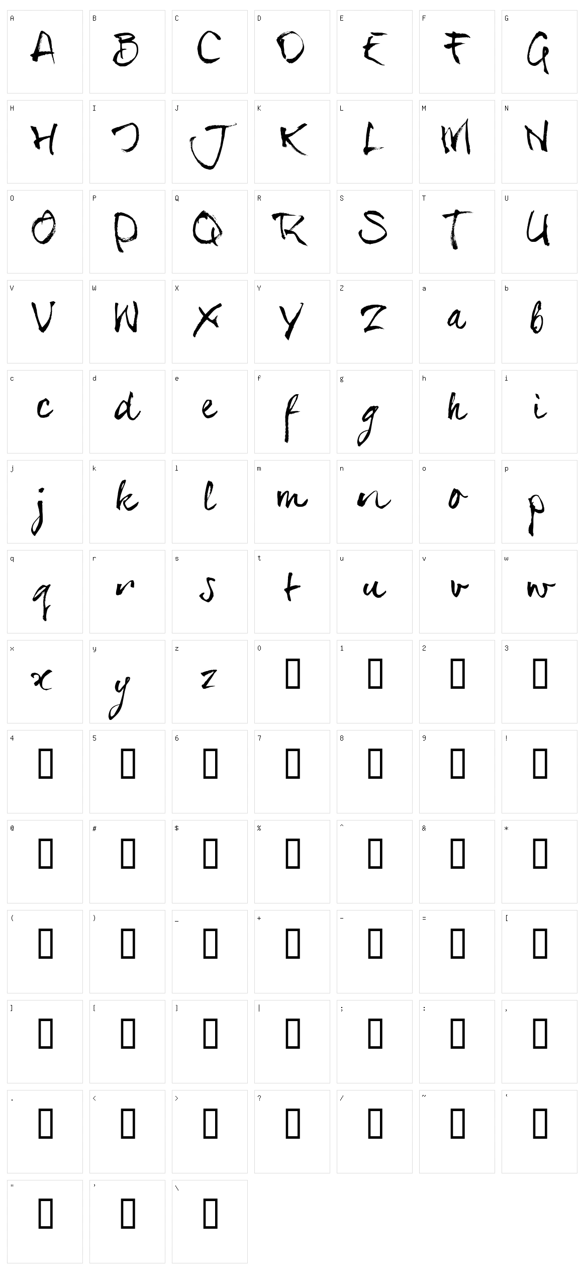 SerialSue Character Set