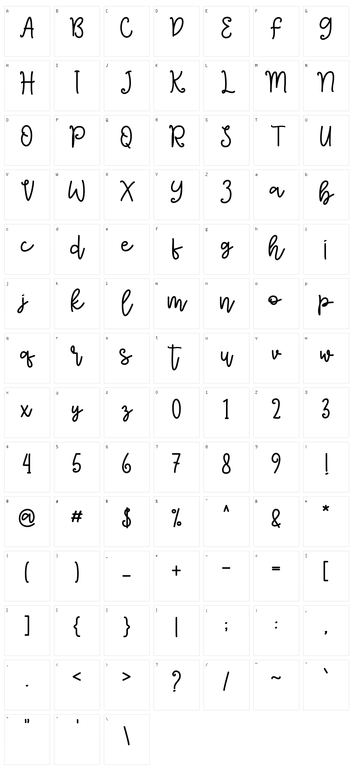 Seritta Character Set