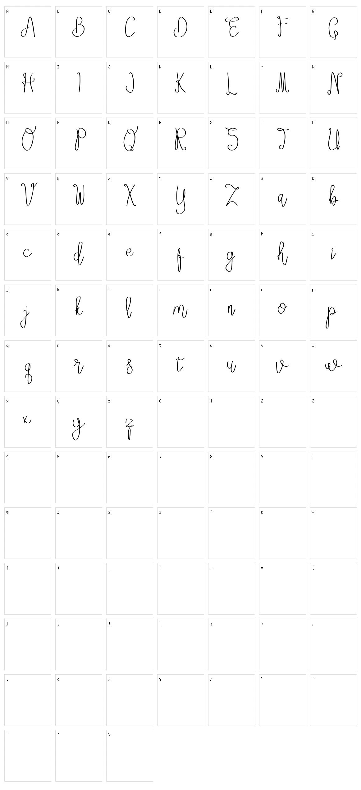 Setia winers Character Set