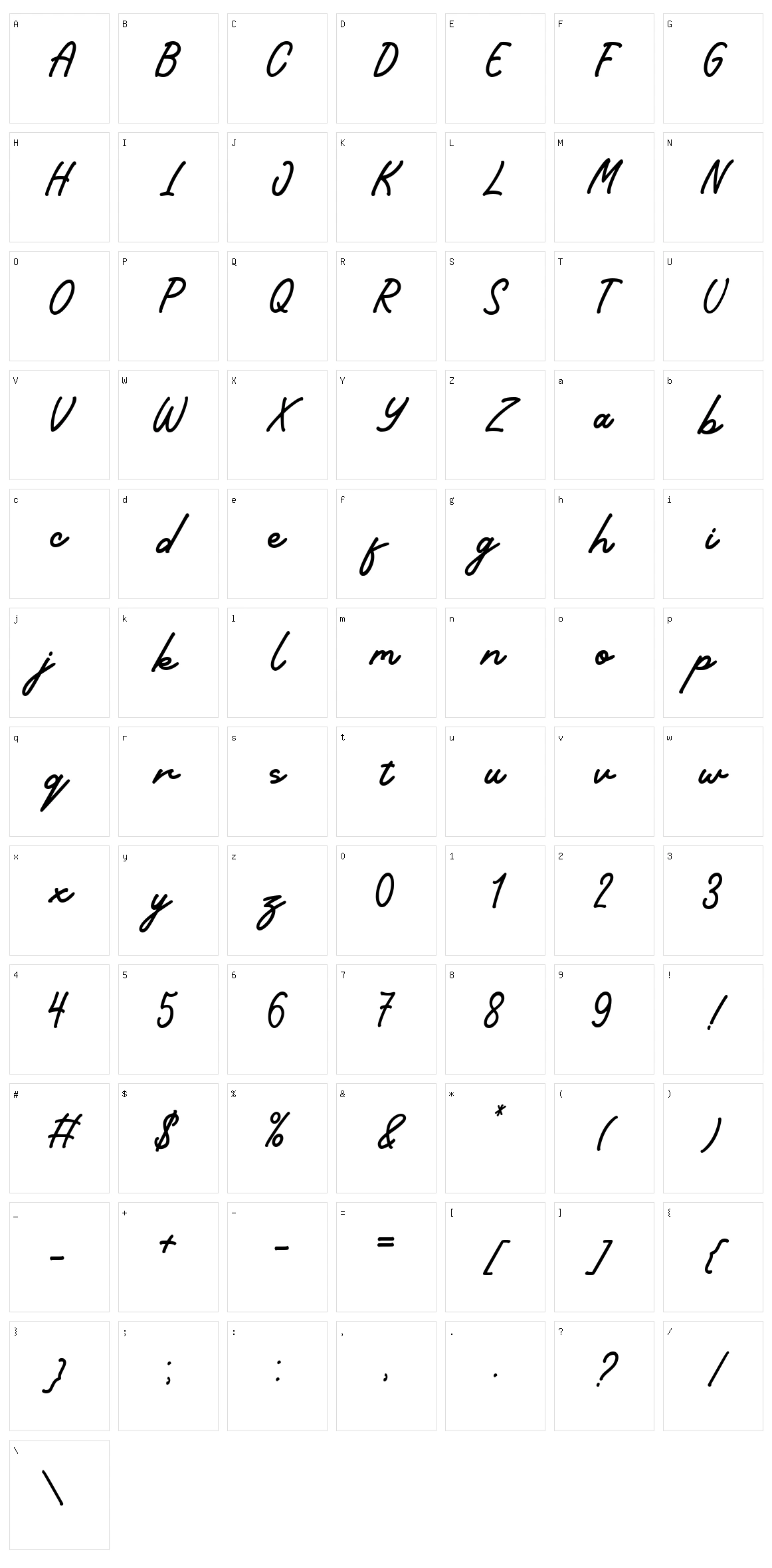 Seville Character Set