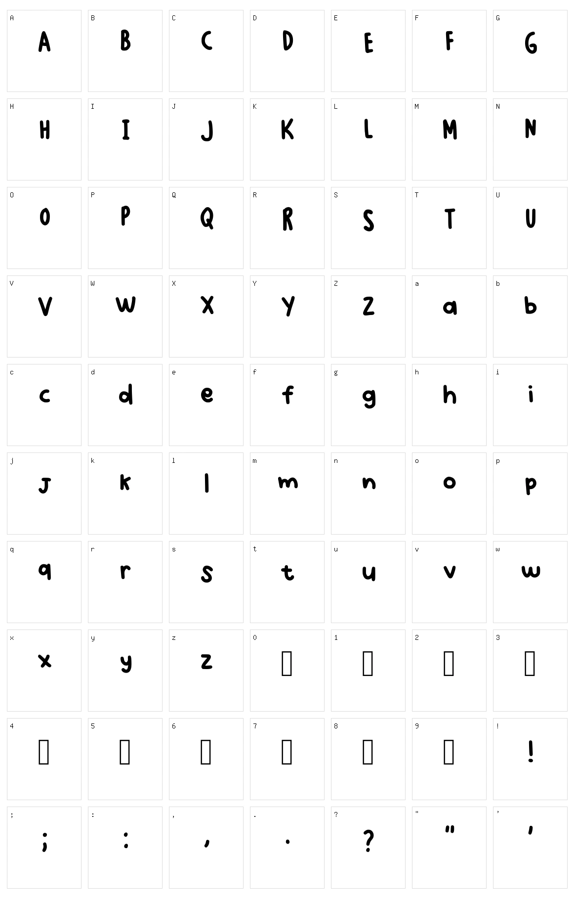 Shaabyla Character Set