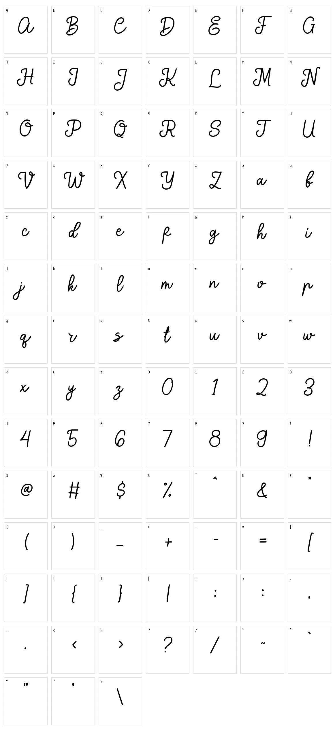 Shade Blue Character Set