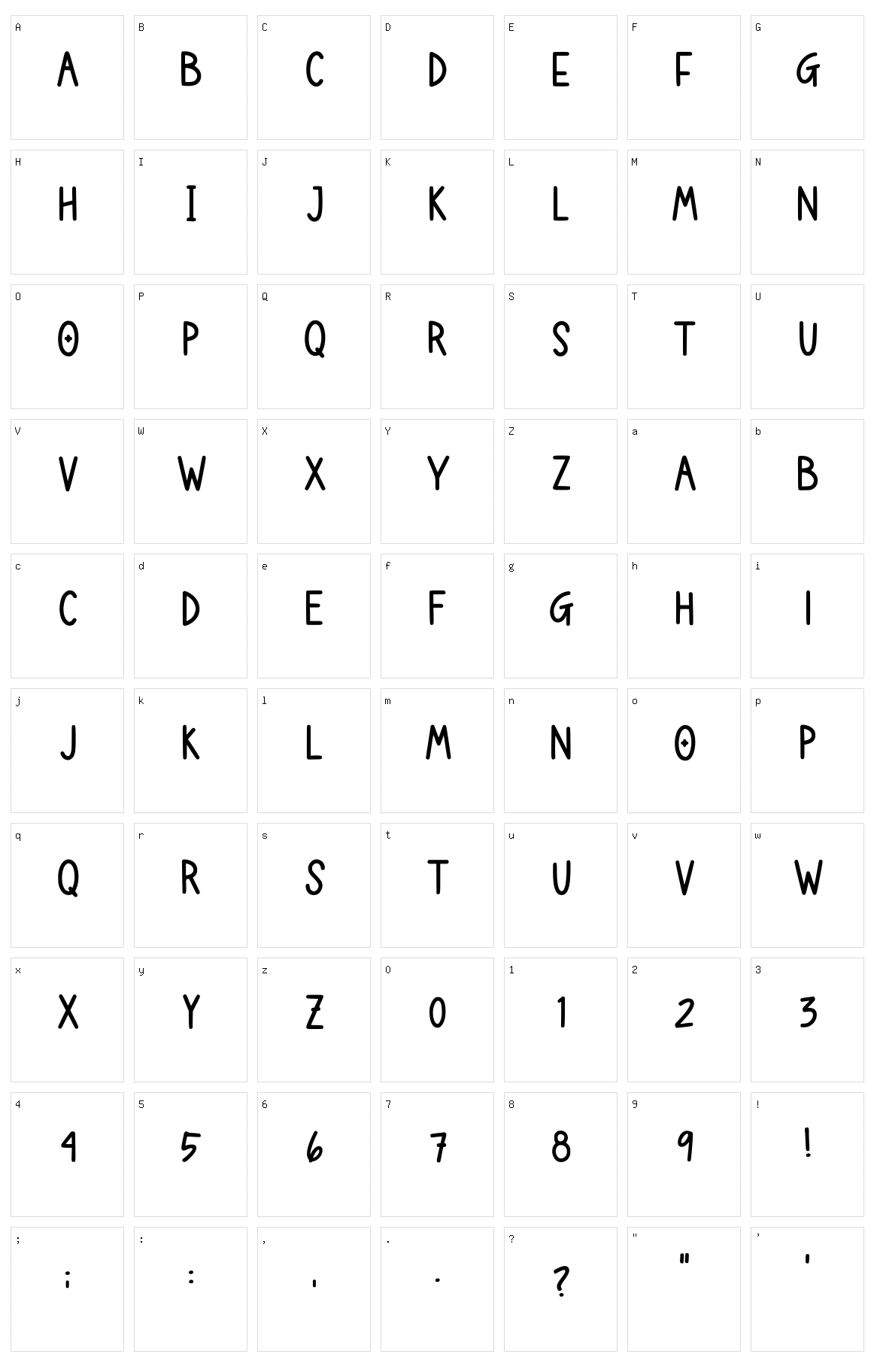 Shadeogrey Character Set