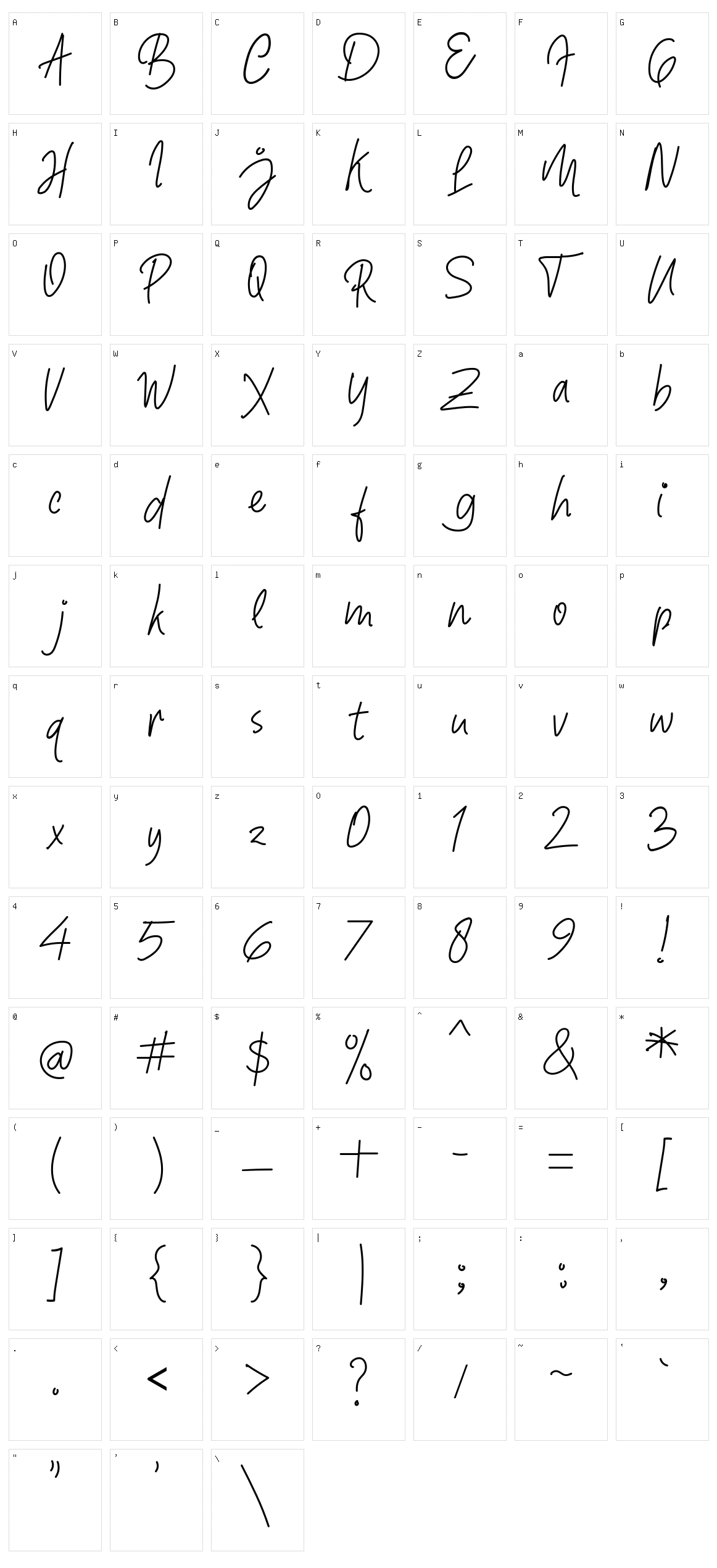 Shafira Character Set