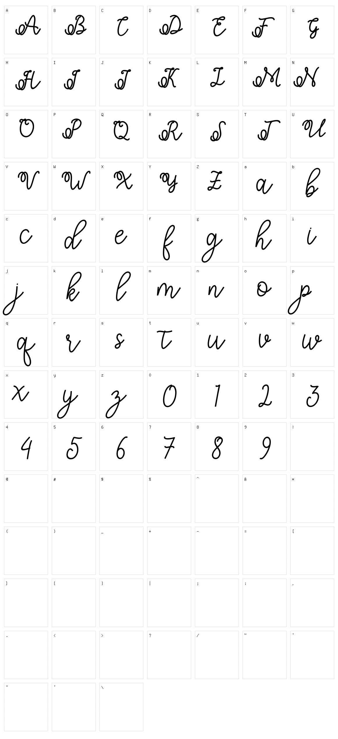 Shafiyyah Character Set