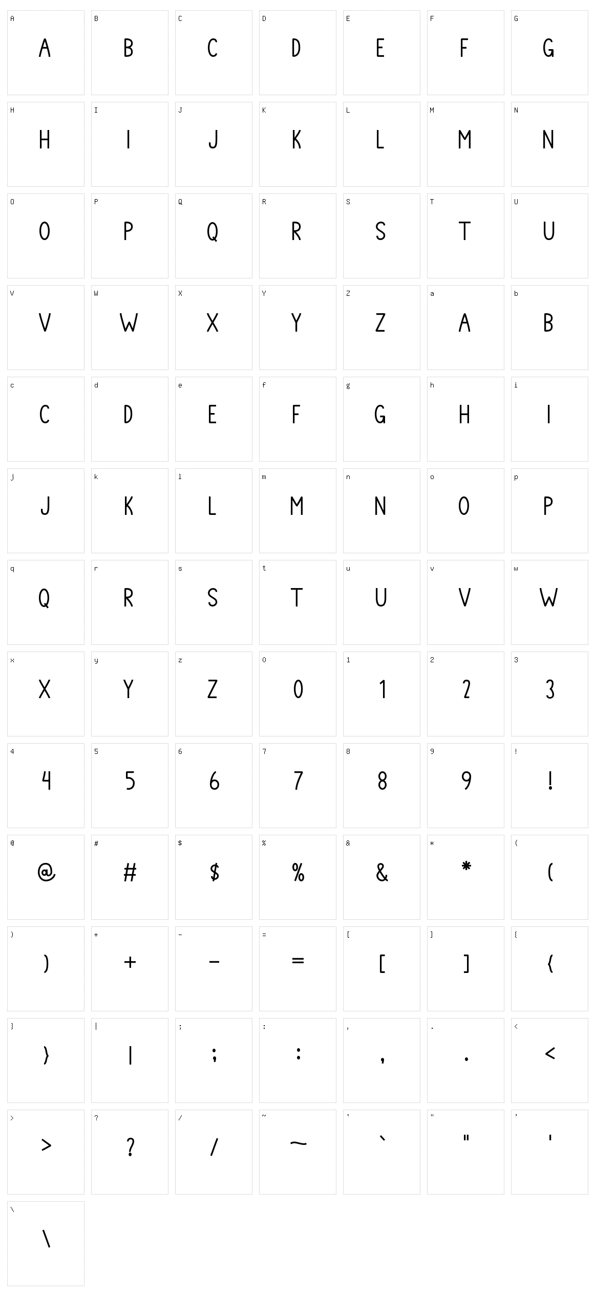 Shakila Character Set