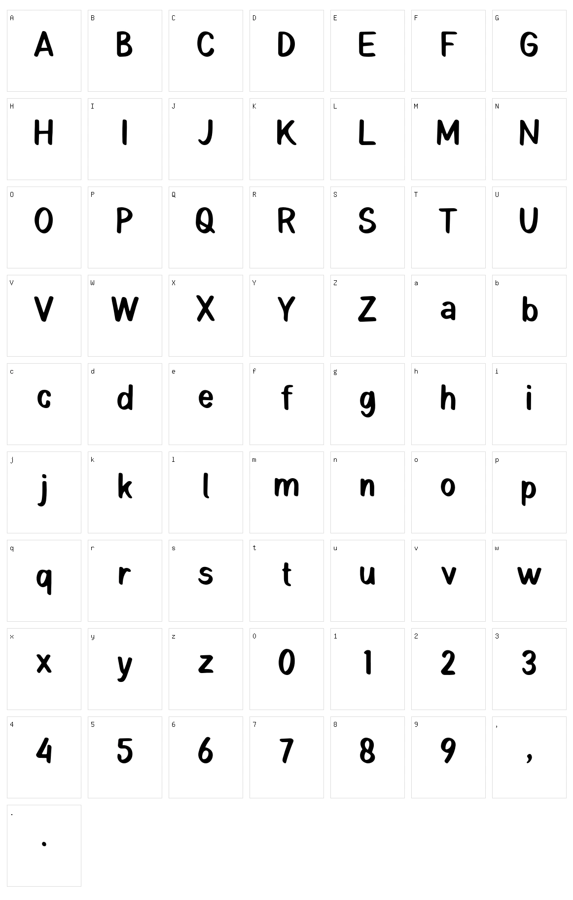 Shandera Character Set