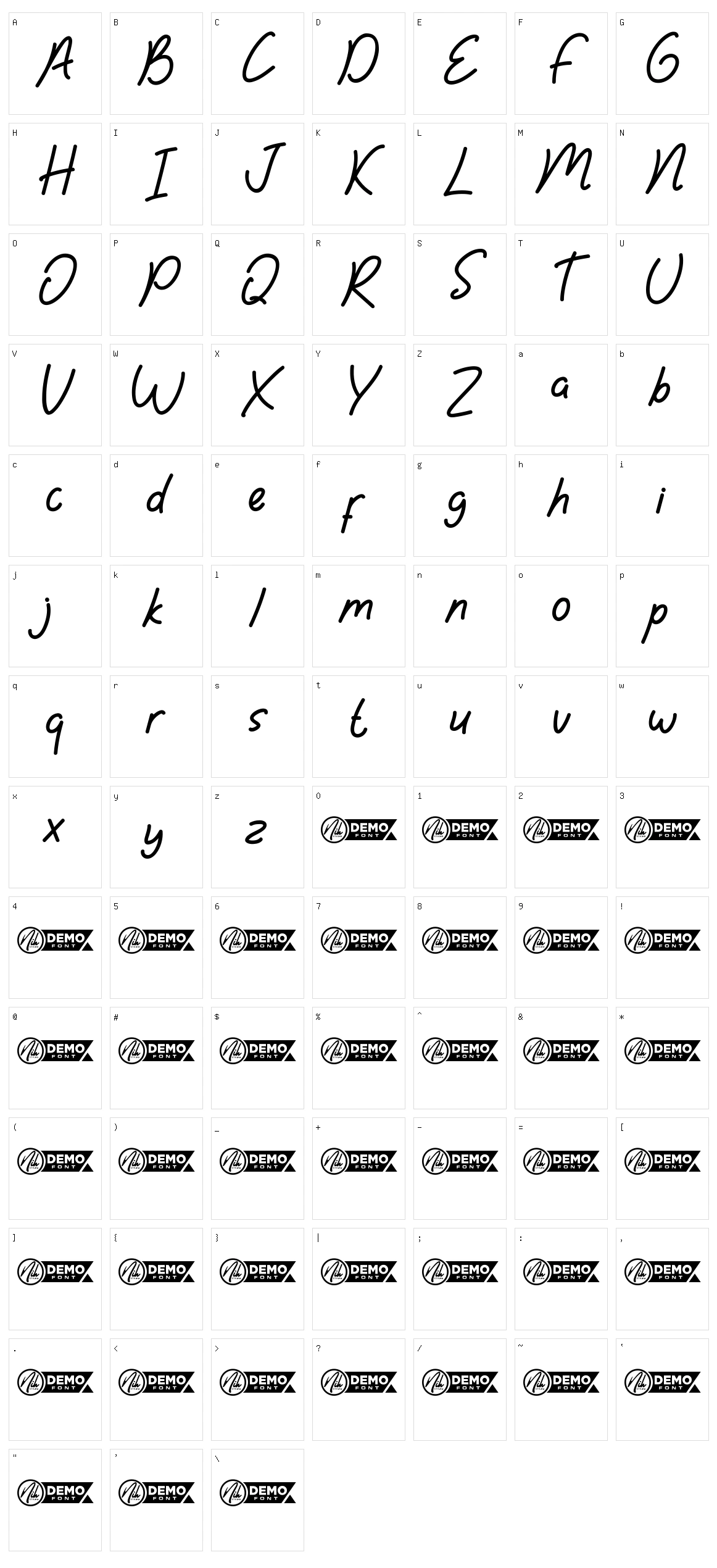 Share Now Character Set