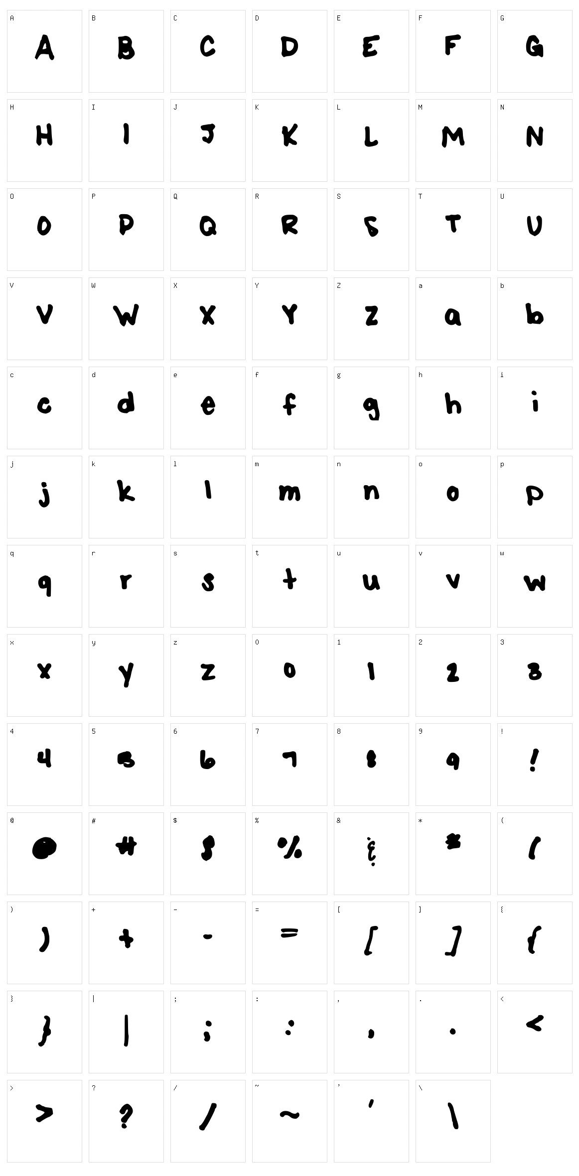 SharpK Character Set