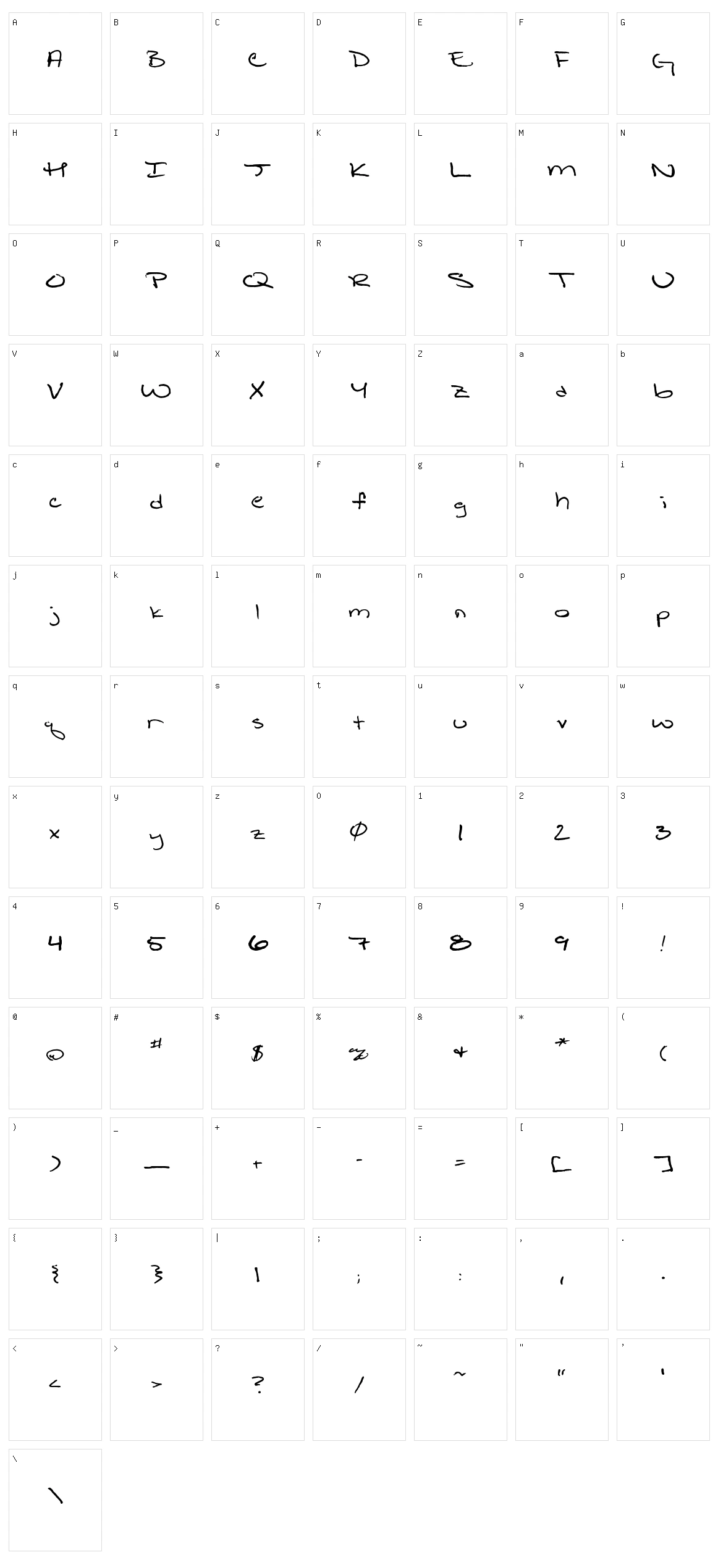 Shattered Print Character Set