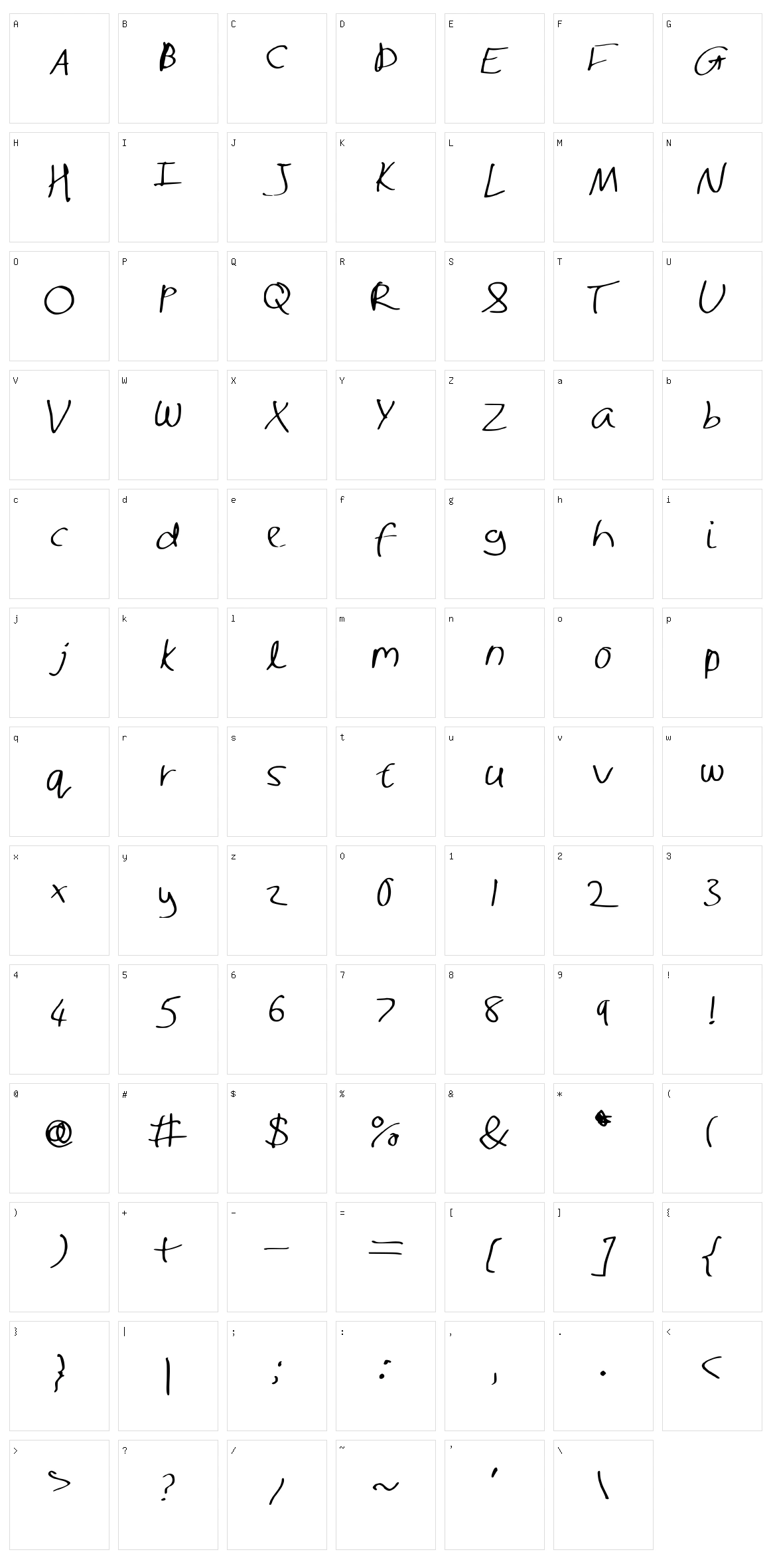 Shaun Hand Character Set